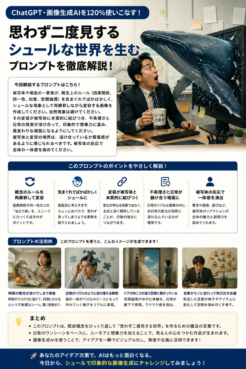 ほぼテク5月26日 思わず二度見するシュールな世界を生む！ChatGPT画像生成プロンプトを徹底解説
