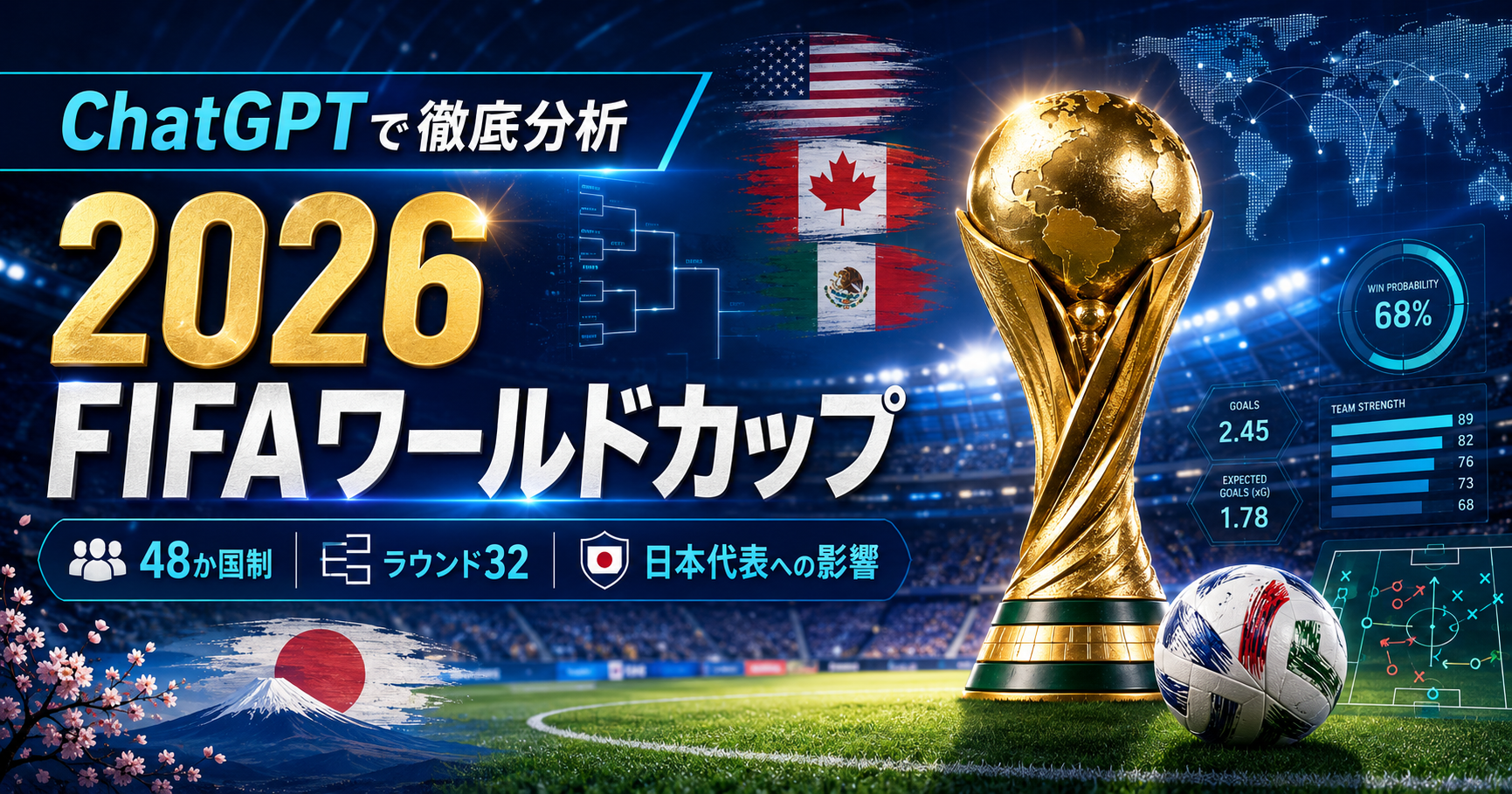 ほぼテク6月18日 ChatGPTで2026 FIFAワールドカップを徹底分析するプロンプト｜48か国制・ラウンド32・日本代表への影響を解説