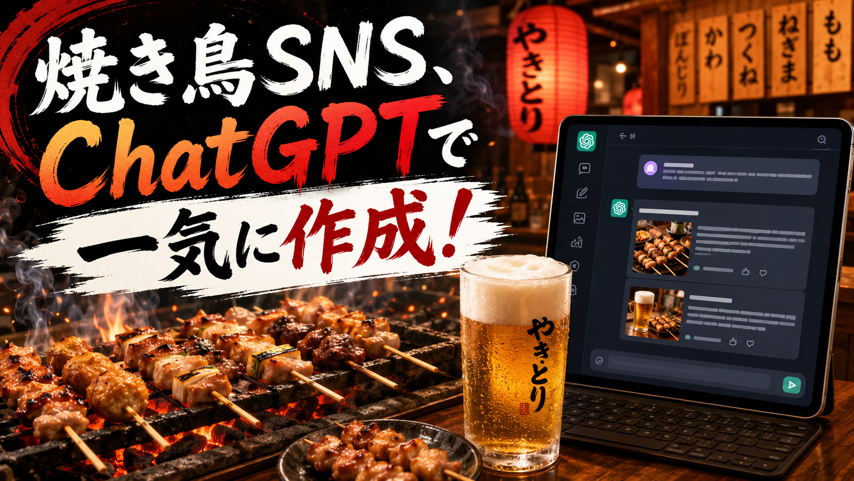 ほぼテク7月2日 ChatGPTで焼き鳥屋のSNS投稿を一気に作れるプロンプトとは？