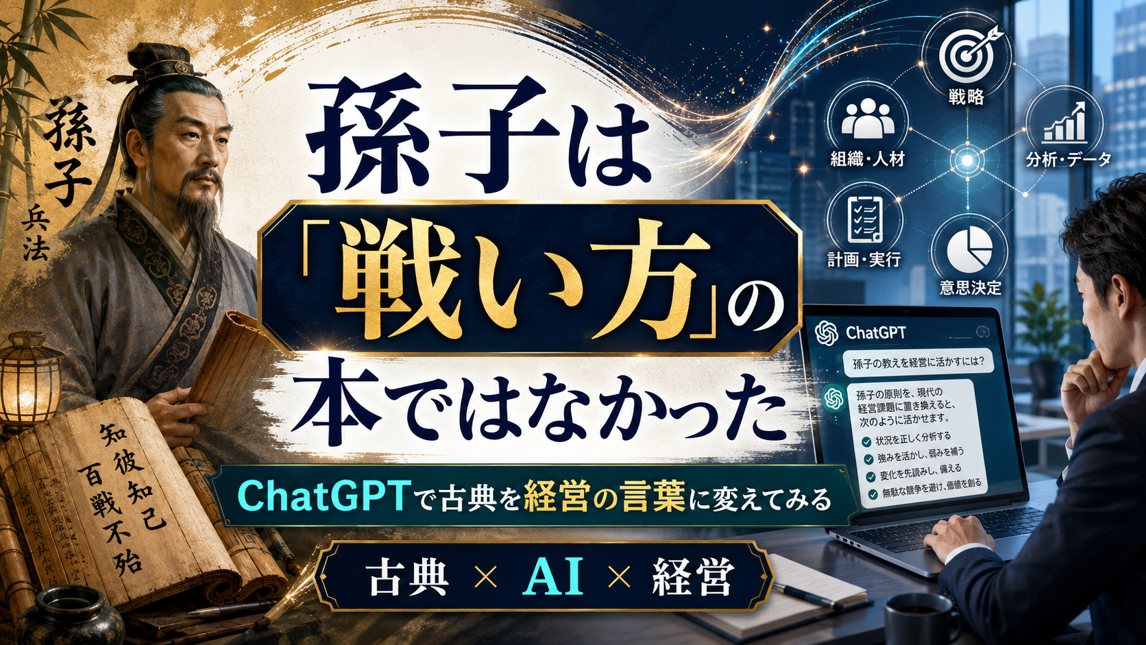 ほぼテク7月21日 ChatGPTで『孫子の兵法』を現代経営に超訳するプロンプト