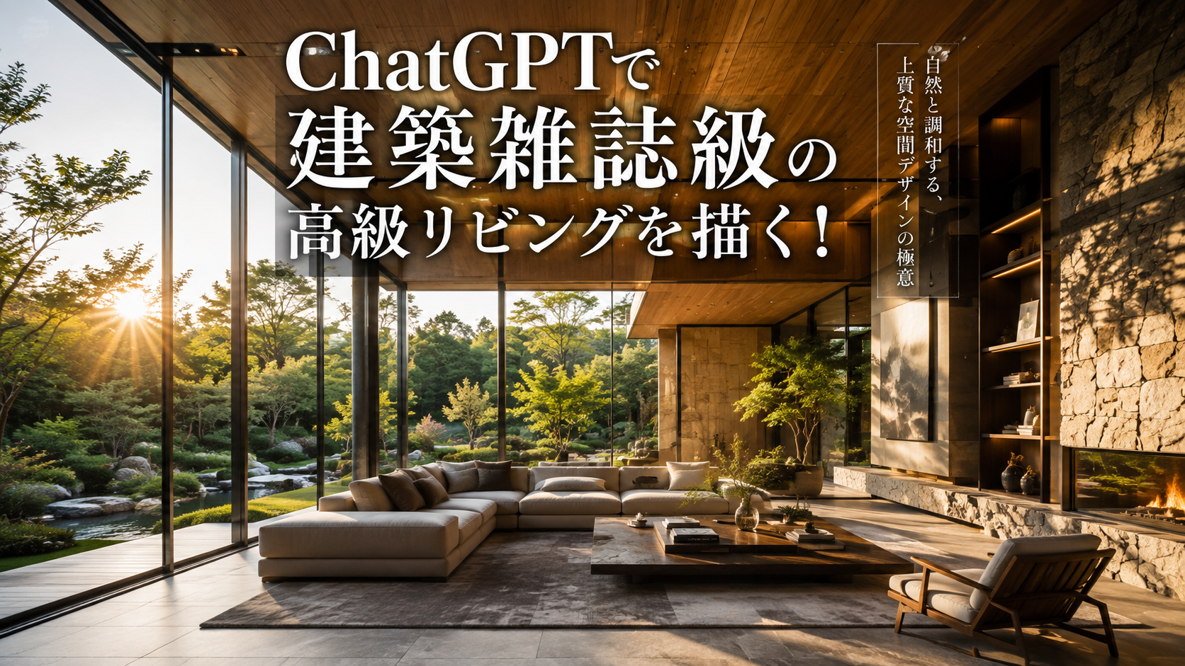 ほぼテク8月1日 ChatGPTで高級住宅のリビングを映画のワンシーンのように描くプロンプトを徹底解説