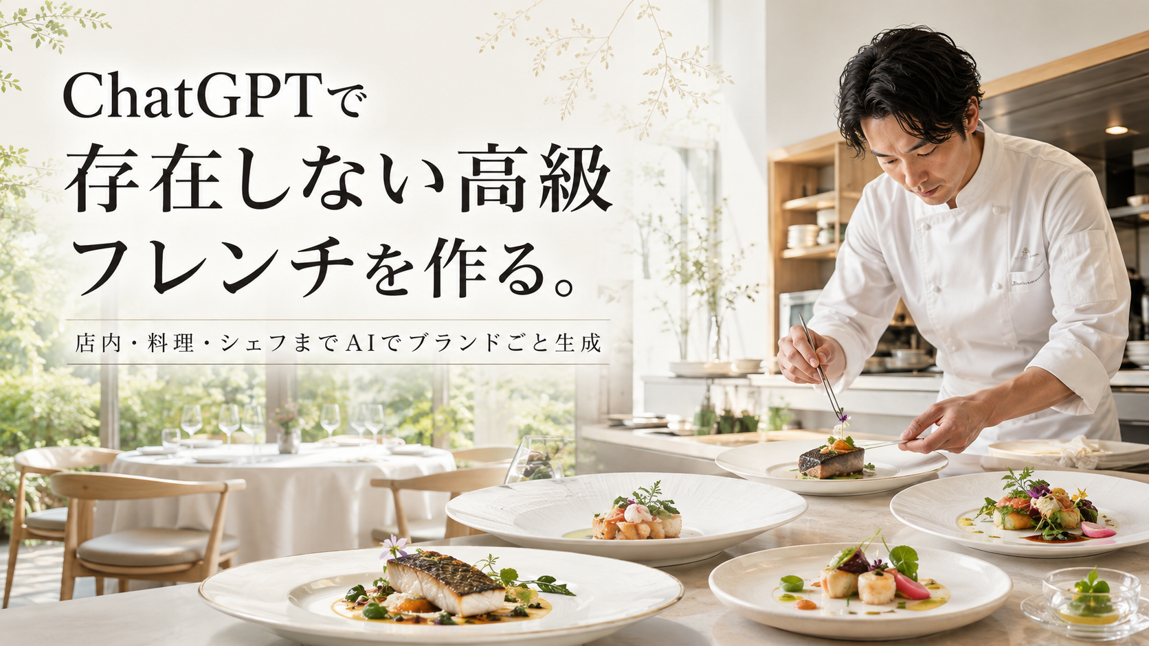 ほぼテク8月10日 ChatGPTで架空の高級フレンチを作る！レストラン公式サイト級のブランドビジュアルを生成するプロンプト