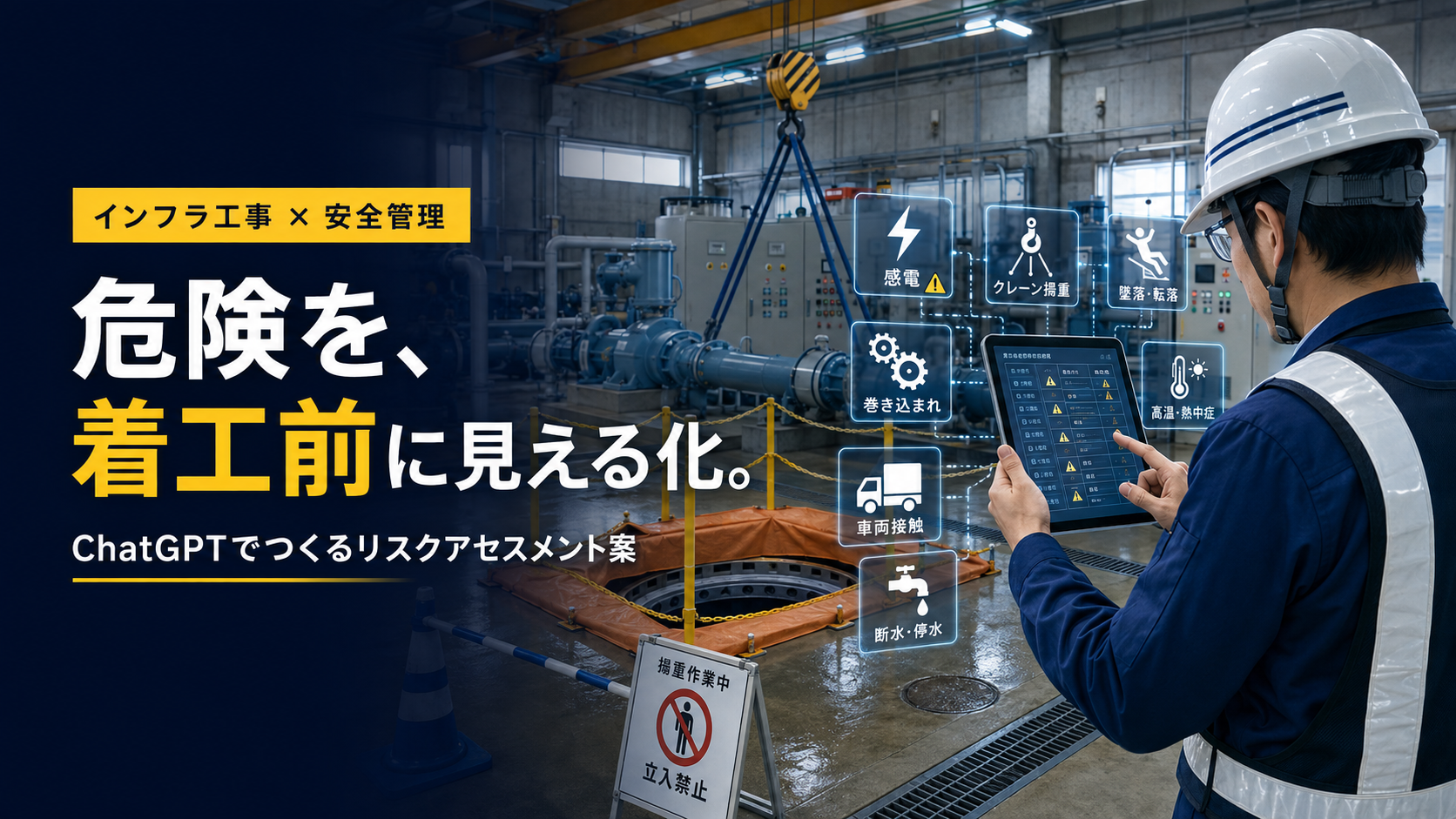 ほぼテク8月30日ChatGPTで着工前のリスクアセスメント案を作る方法｜浄水場の送水ポンプ更新工事を例に解説