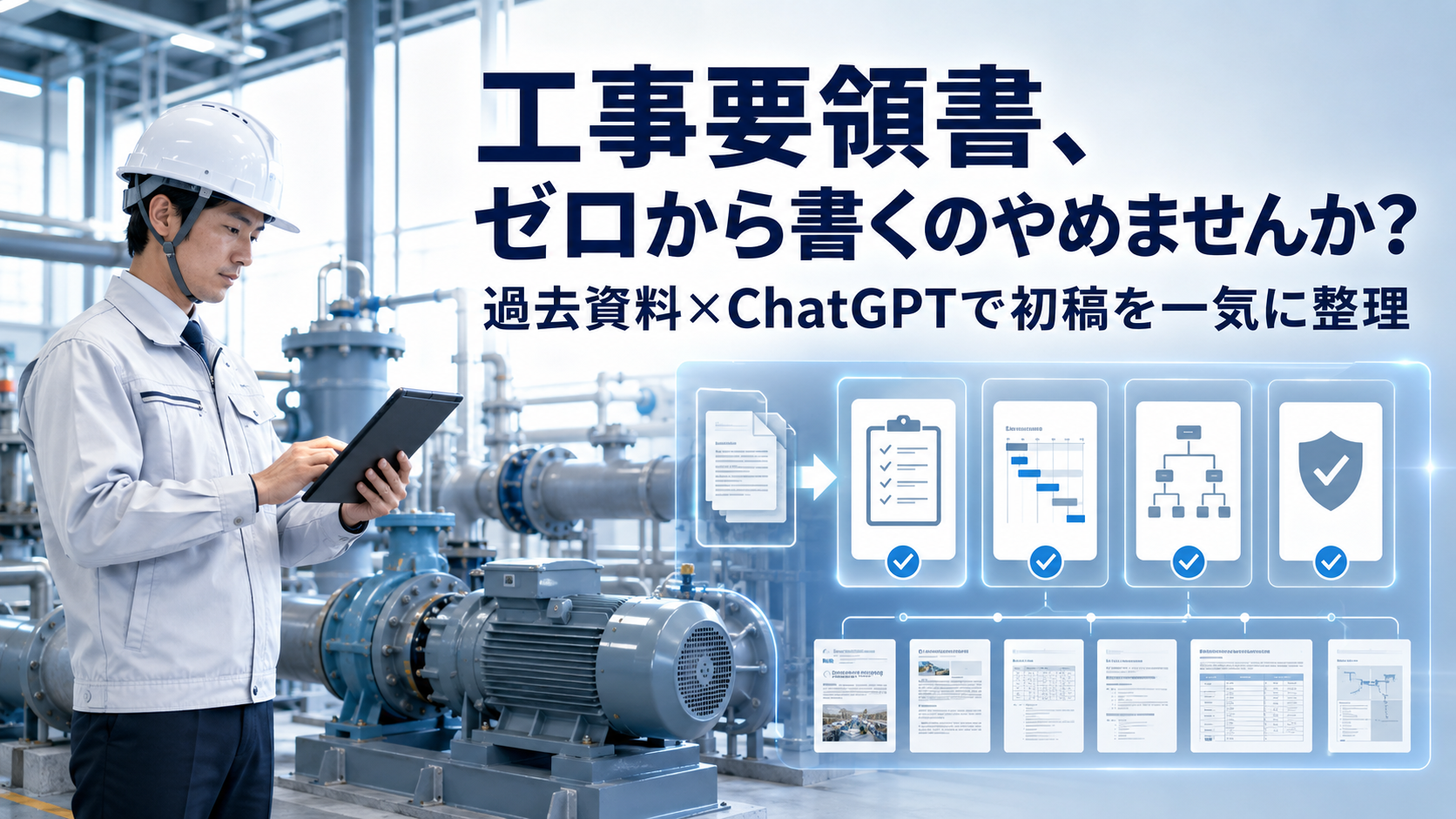 ほぼテク９月1日ChatGPTで工事要領書の初稿をつくる！過去資料と現場条件を安全・品質まで整理する実務プロンプト