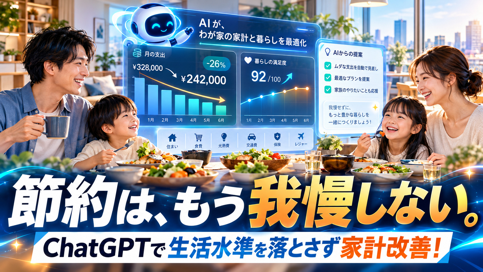 ほぼテク10月8日【ChatGPT活用術】節約はもう我慢しない！生活水準を落とさず家計を改善する「AI生活最適化プロンプト」