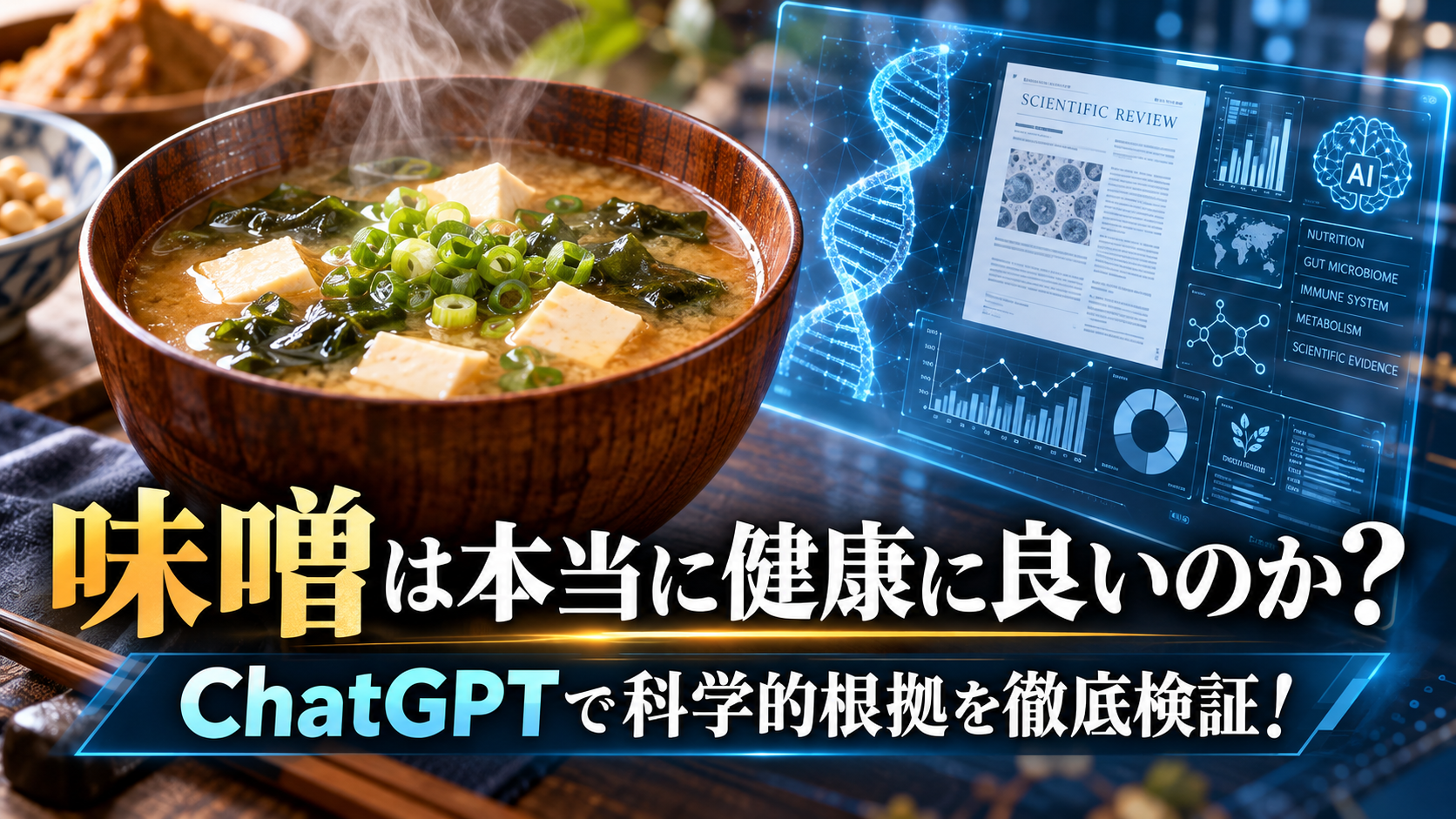 ほぼテク10月11日 ChatGPTで味噌の健康効果を科学的に検証！「体に良い」は本当？最新研究を調べるプロンプト活用術