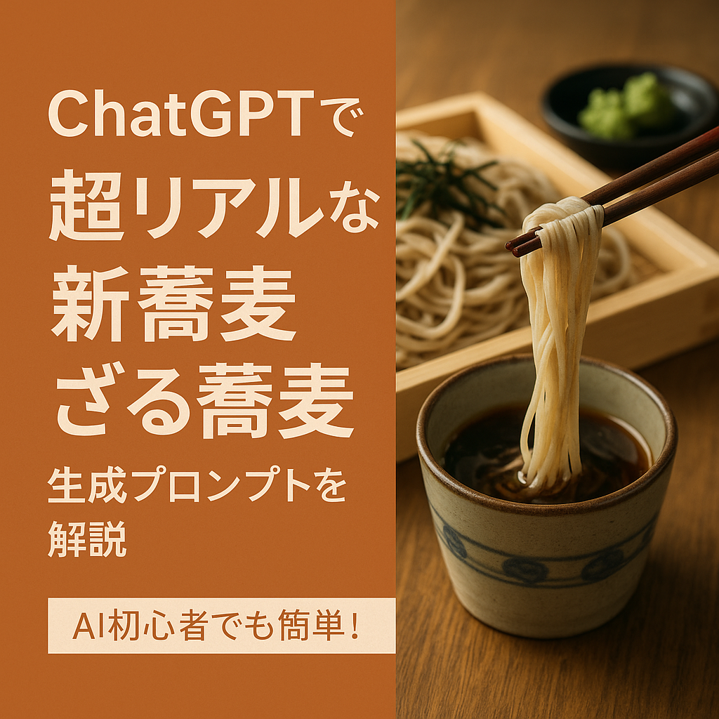 ほぼテク8月27日 まるで本物！？超リアルなざる蕎麦をAIで再現する