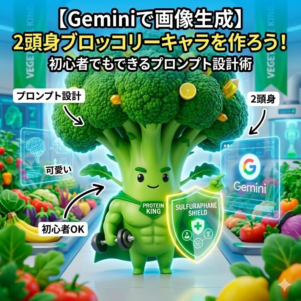 ほぼテク1月10日 【Geminiで画像生成】2頭身ブロッコリーキャラを作ろう！初心者でもできるプロンプト設計術