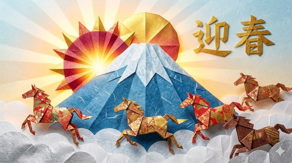 ほぼテク1月1日 【AI折り紙アート】Geminiで「幸せな一年を願う初日の出」を作ろう！