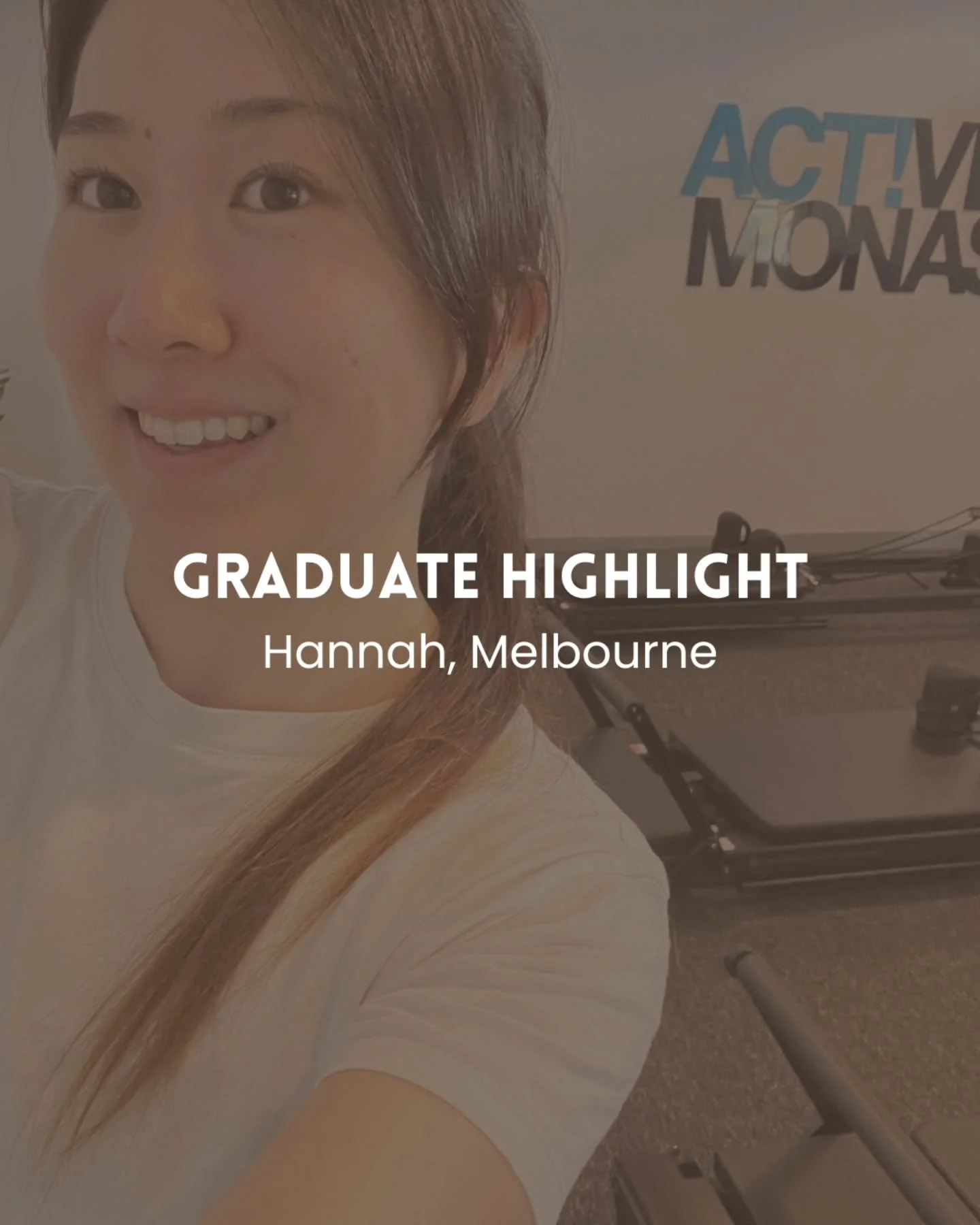 👩&zwj;🎓 GRAD HIGHLIGHT - Hannah 🤍

Our TSA grad - Hannah making us proud teaching in Melbourne and how far she's progressed in her Pilates Instructor Career. We caught up with Hannah after she started her role at Active Monash this year. 

Our 150