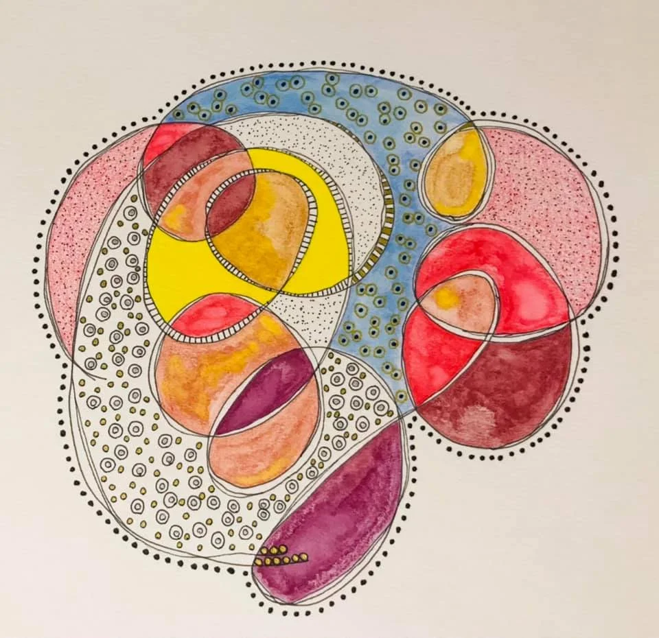 My Cellular Theory: Addition of Light (Archival Matting & Maple Frame) 16 X 15 REDUCED to $200 (SPECIAL SALE OFFERING)