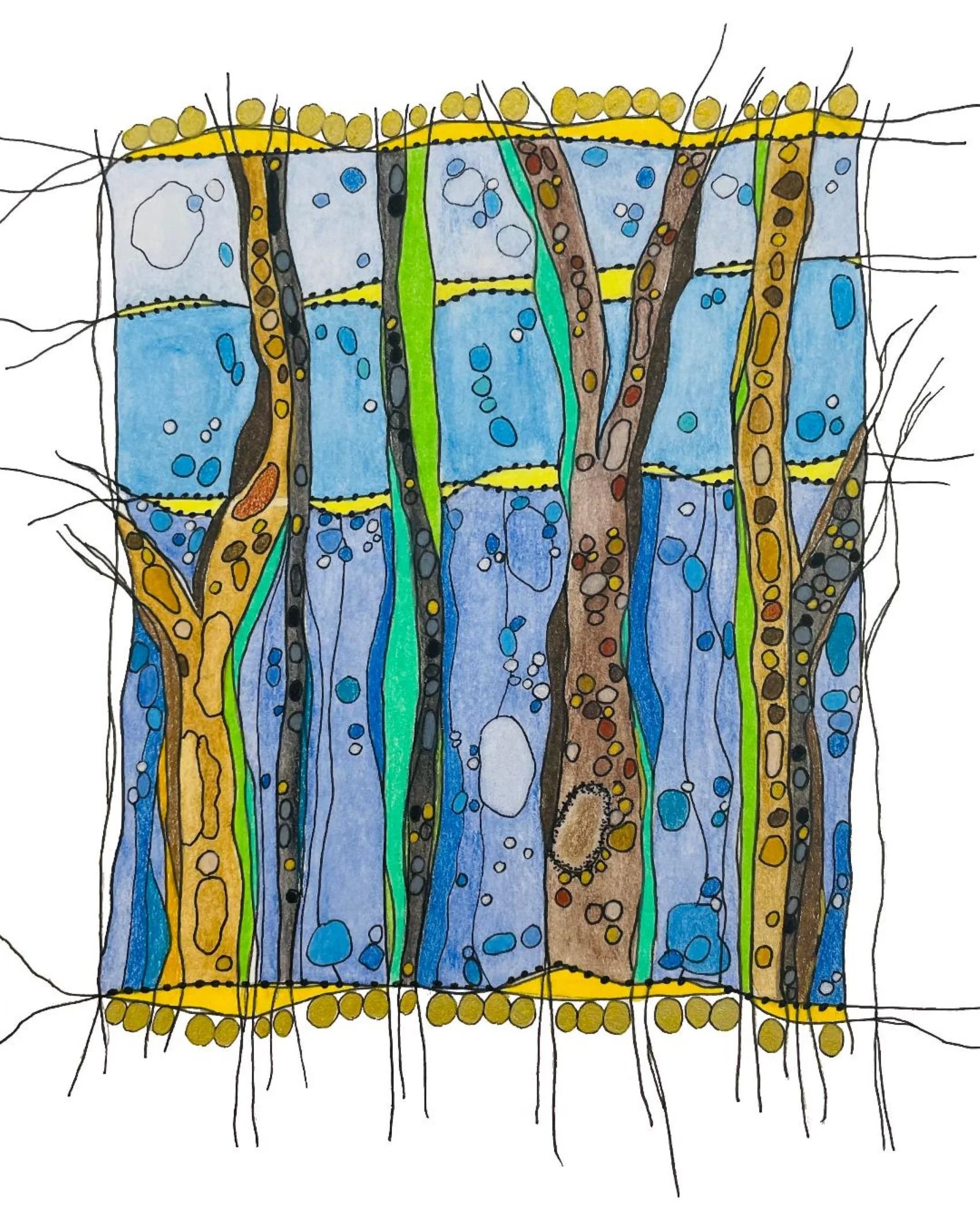 Cellular Healing Blanket: River & Sky at 4th Fridays at The Dole in Crystal Lake -- Opens September 25, 6-9pm, on view through October 18. 