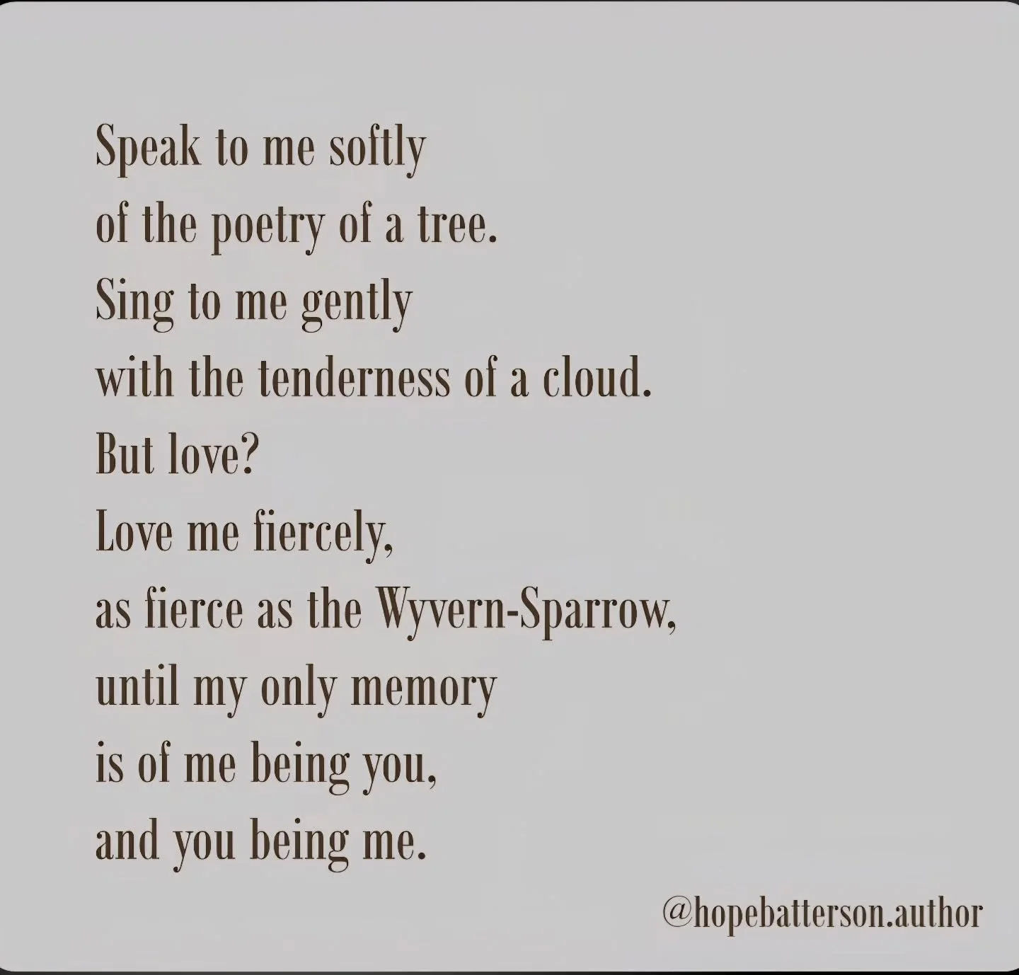 Love me fiercely, or not at all 

(From my book, The Last Beast).
.
.
.
.
.
.
.
.
.
.
.
.
.
.
.
.
.
.
.
.
#poet #poetess #sonnets #wildunknown #authorlife