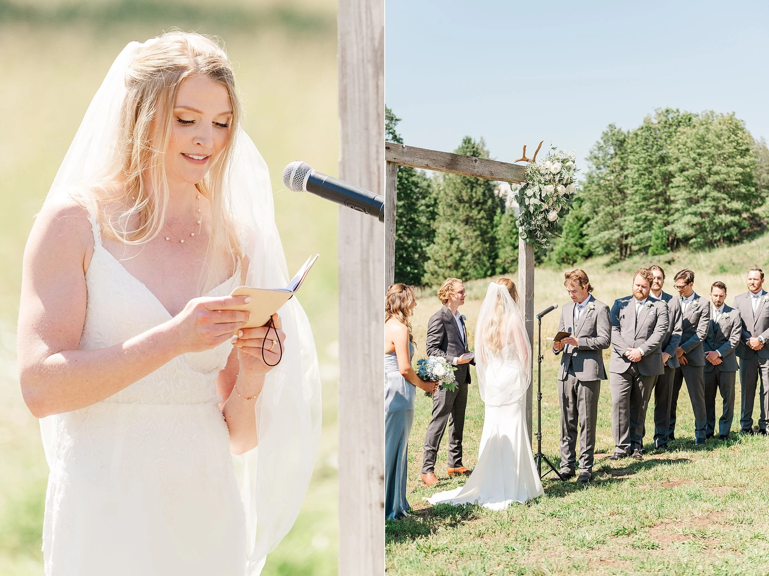 bride and groom exchanging personal vows.
