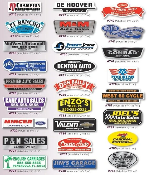 A collection of various car dealership and auto repair service advertisements, showing dealership names, phone numbers, and some logos.
