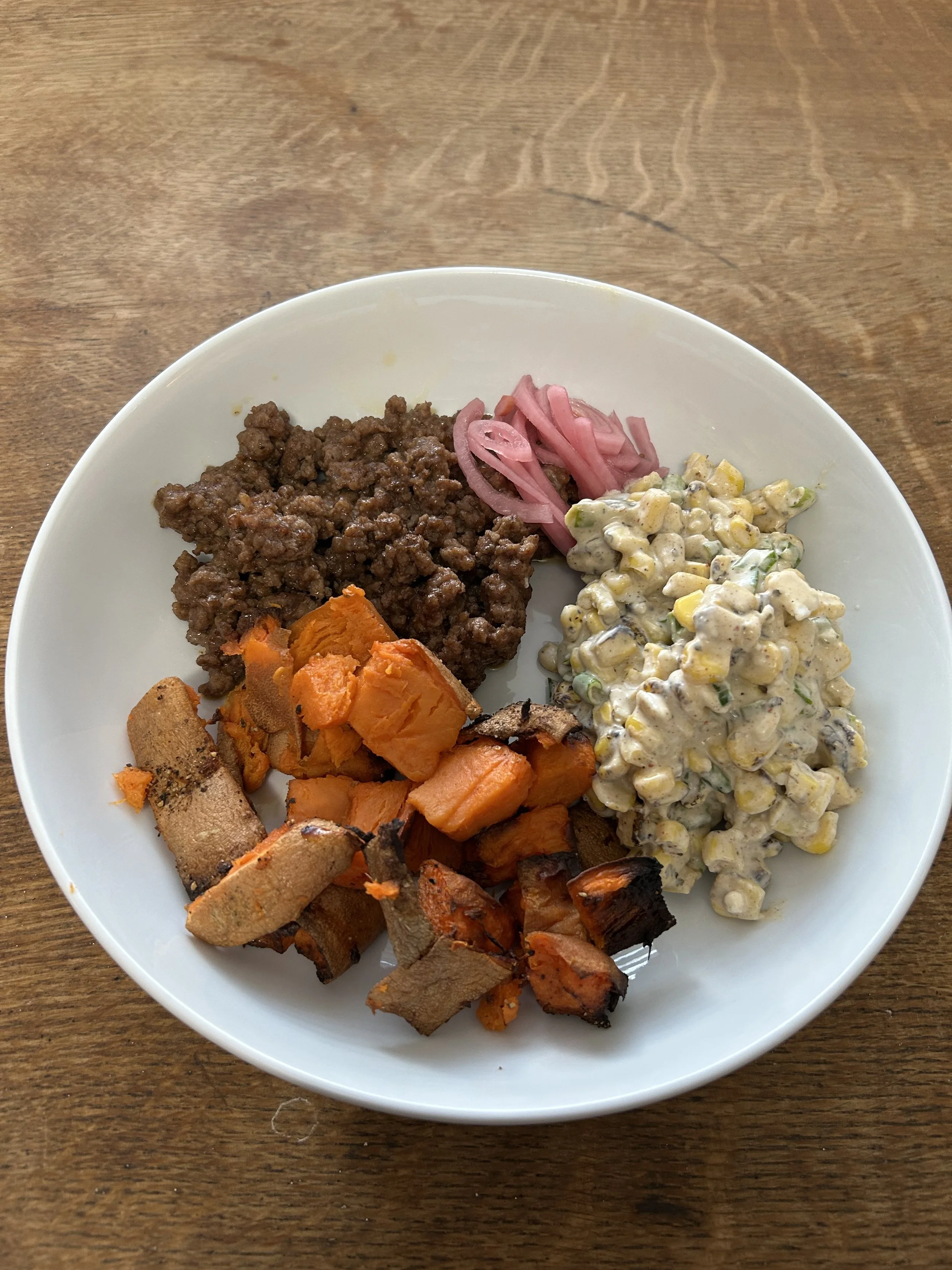 Sweet Potato Beef Taco Street Corn Bowls