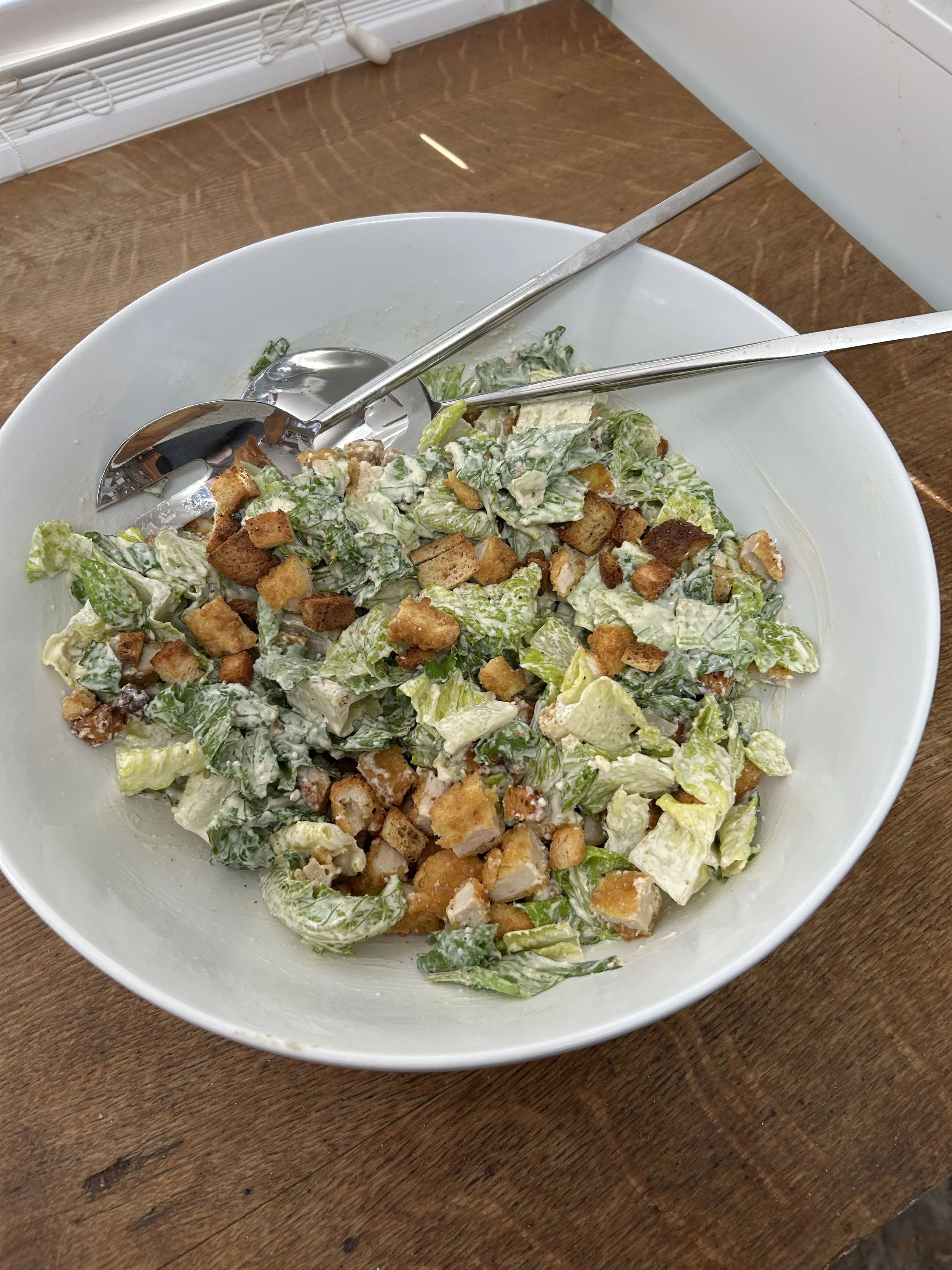 Quick Crispy Chicken Caesar Salad