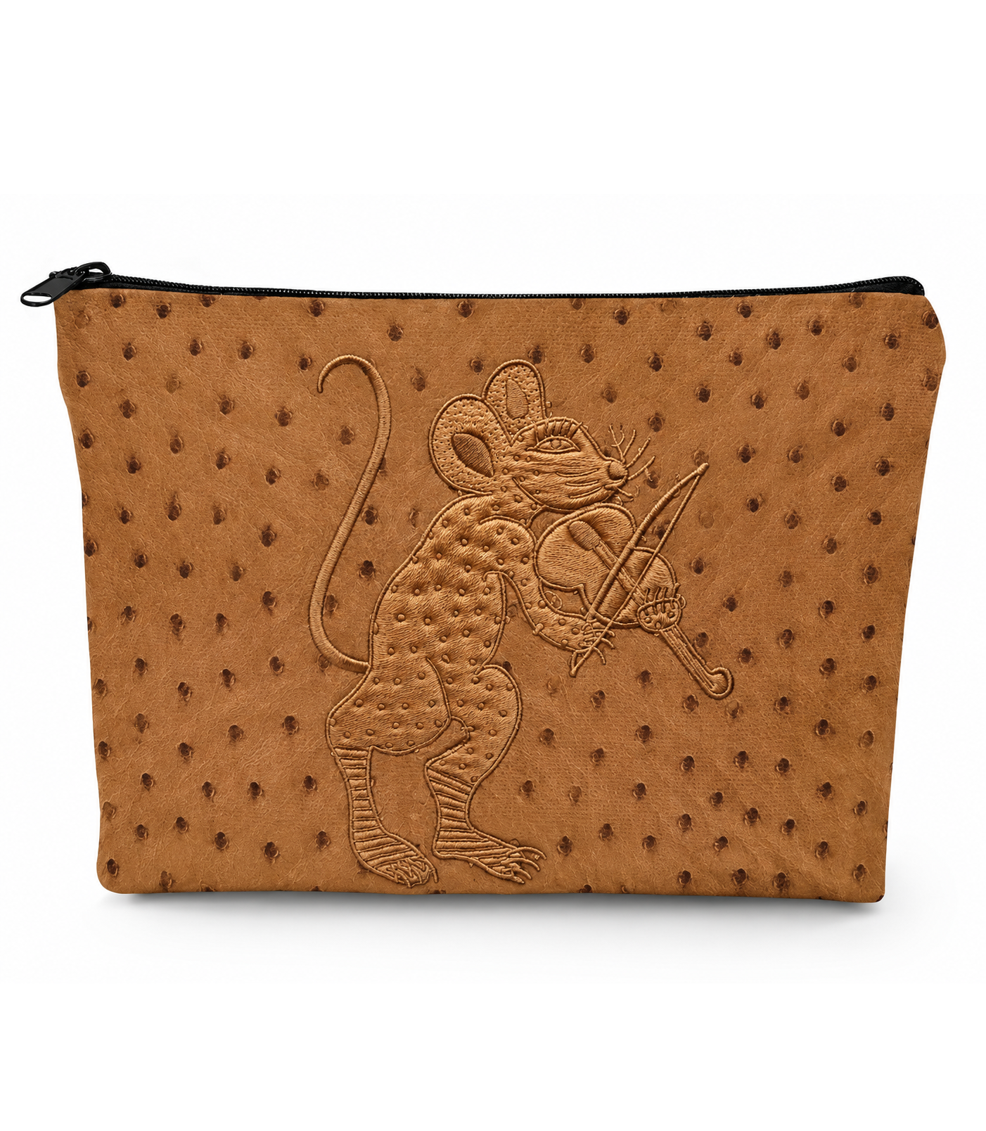 Fiddle Dee Deen Embroidered Ostrich Pouch