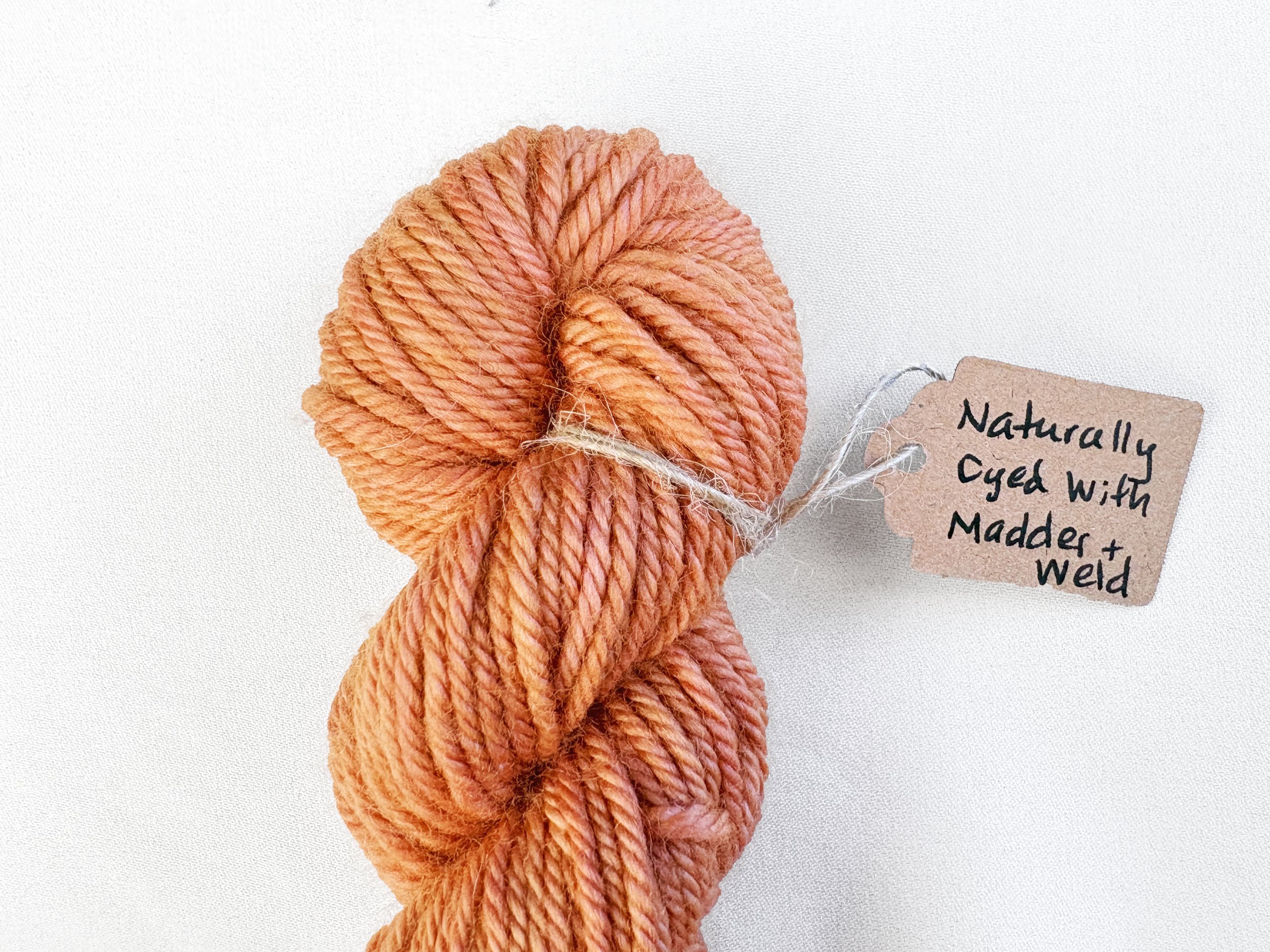 Orange Wool Mini-Skein, Naturally Dyed