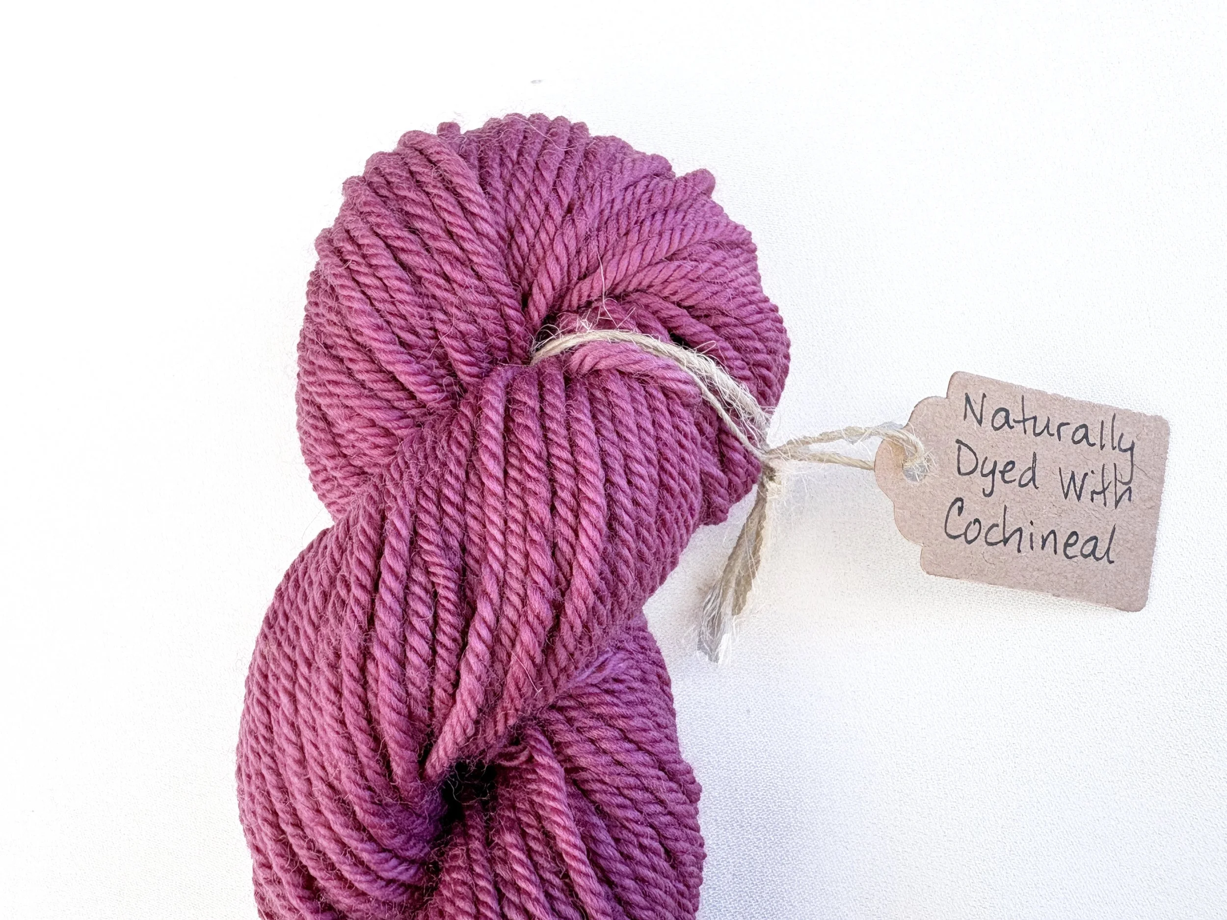 Dark Pink Wool Mini-Skein, Naturally Dyed