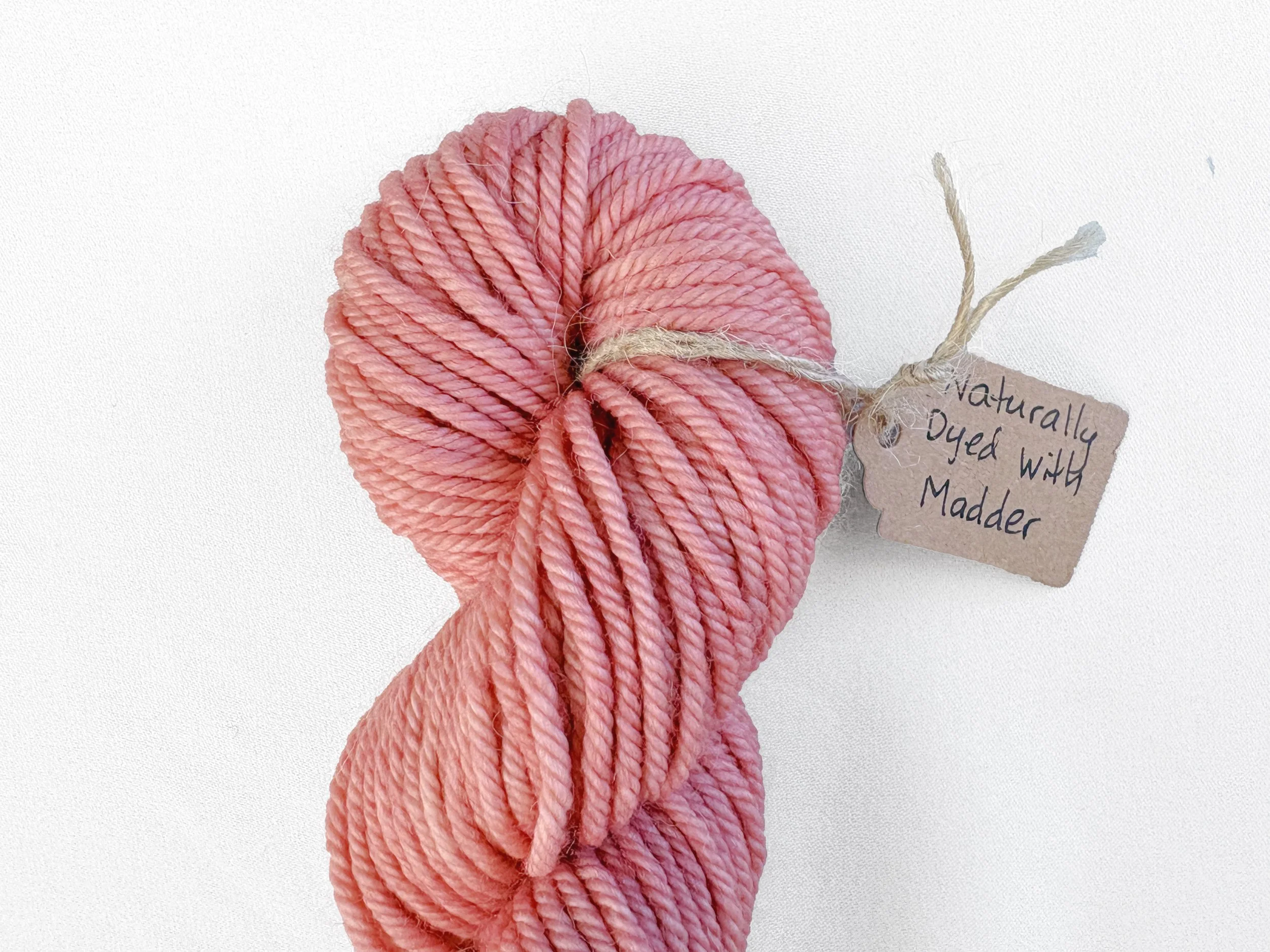 Salmon Pink Wool Mini-Skein, Plant Dyed