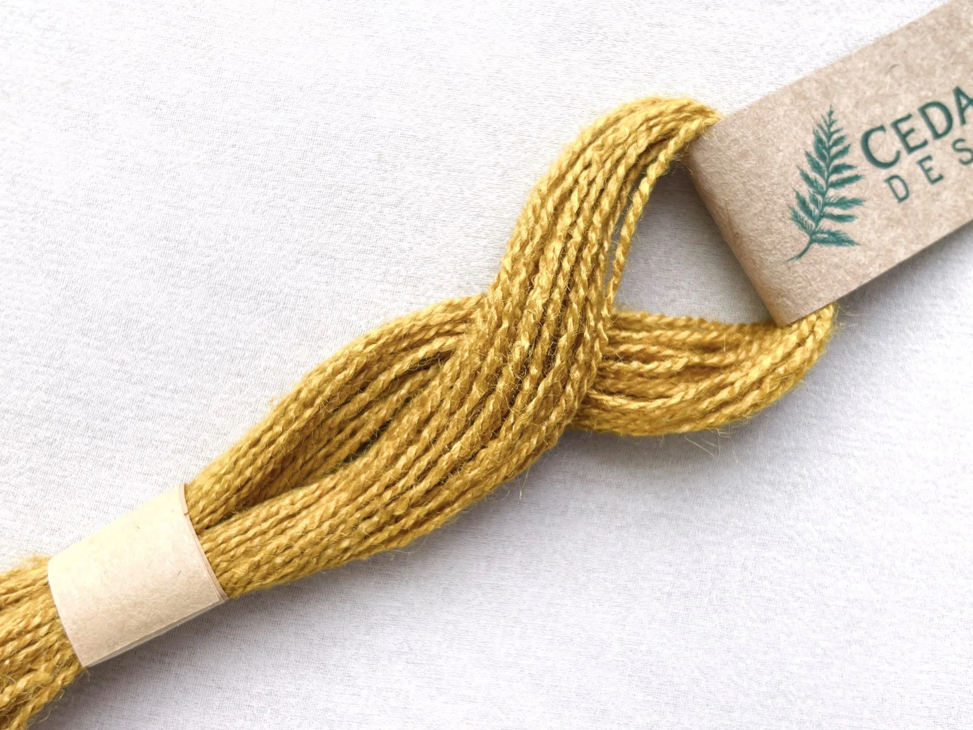 Golden Yellow Plant Dyed Silk Embroidery Floss