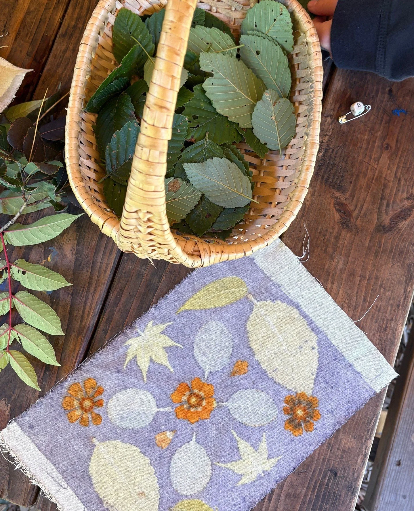 Catching my breath today and looking through some photos led me to this one, highlighting a favorite event of this year! I led a group of delightful kids at a farm school through an afternoon of botanical printing. They made beautiful prints and enjo
