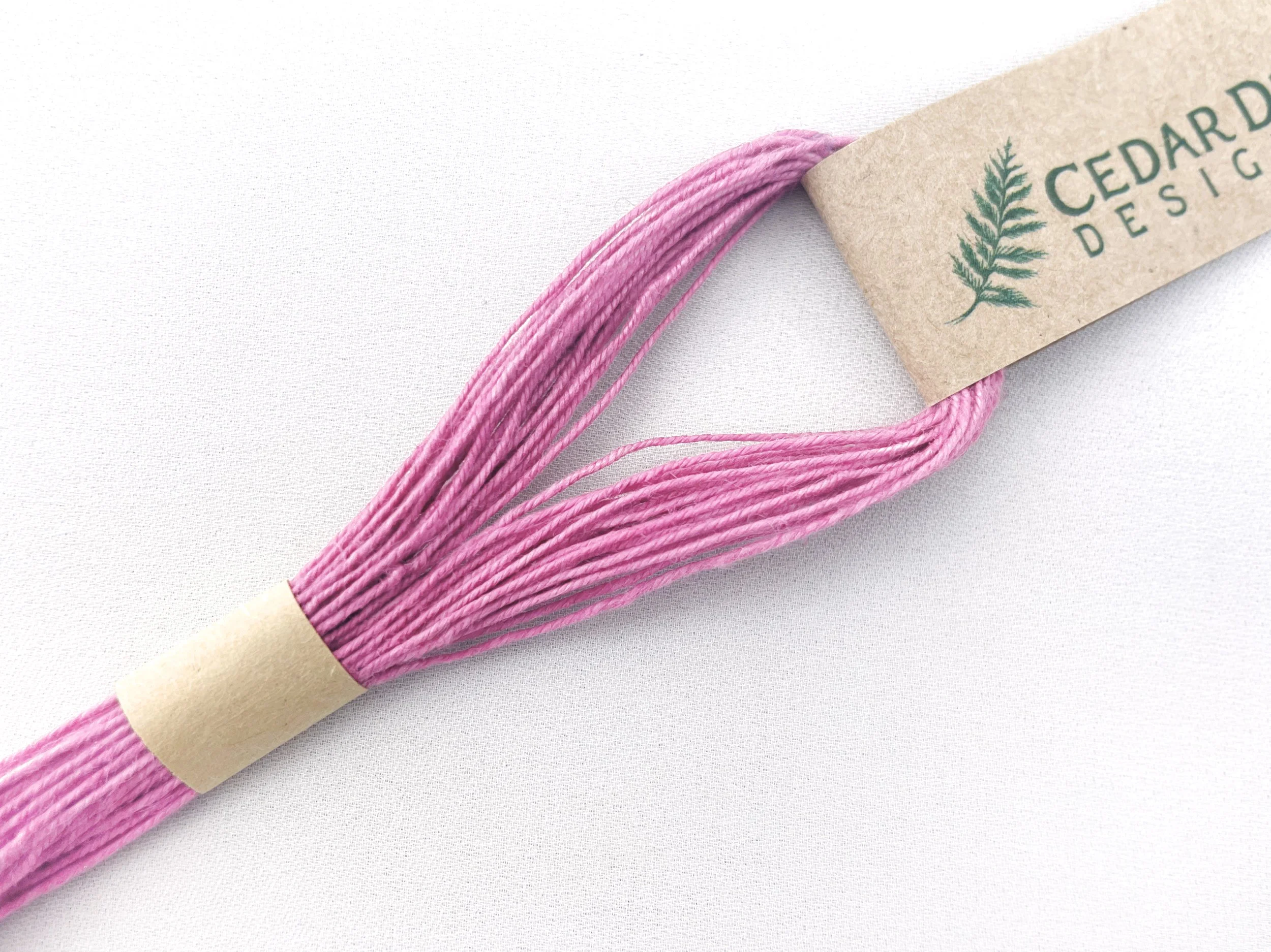 Naturally Dyed Pink Linen Thread