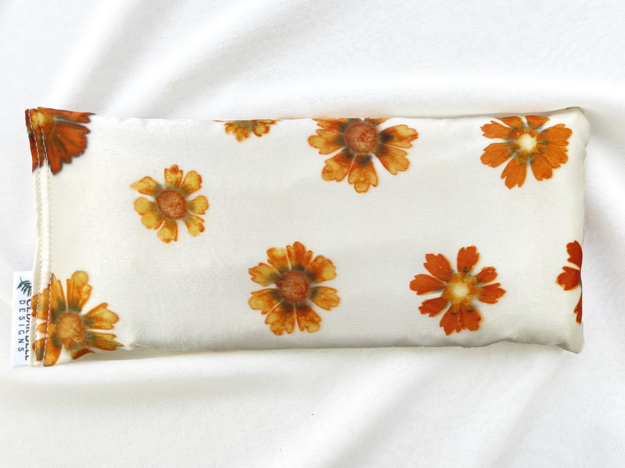 Coreopsis Flower Botanical Print Silk Aromatherapy Eye Pillow