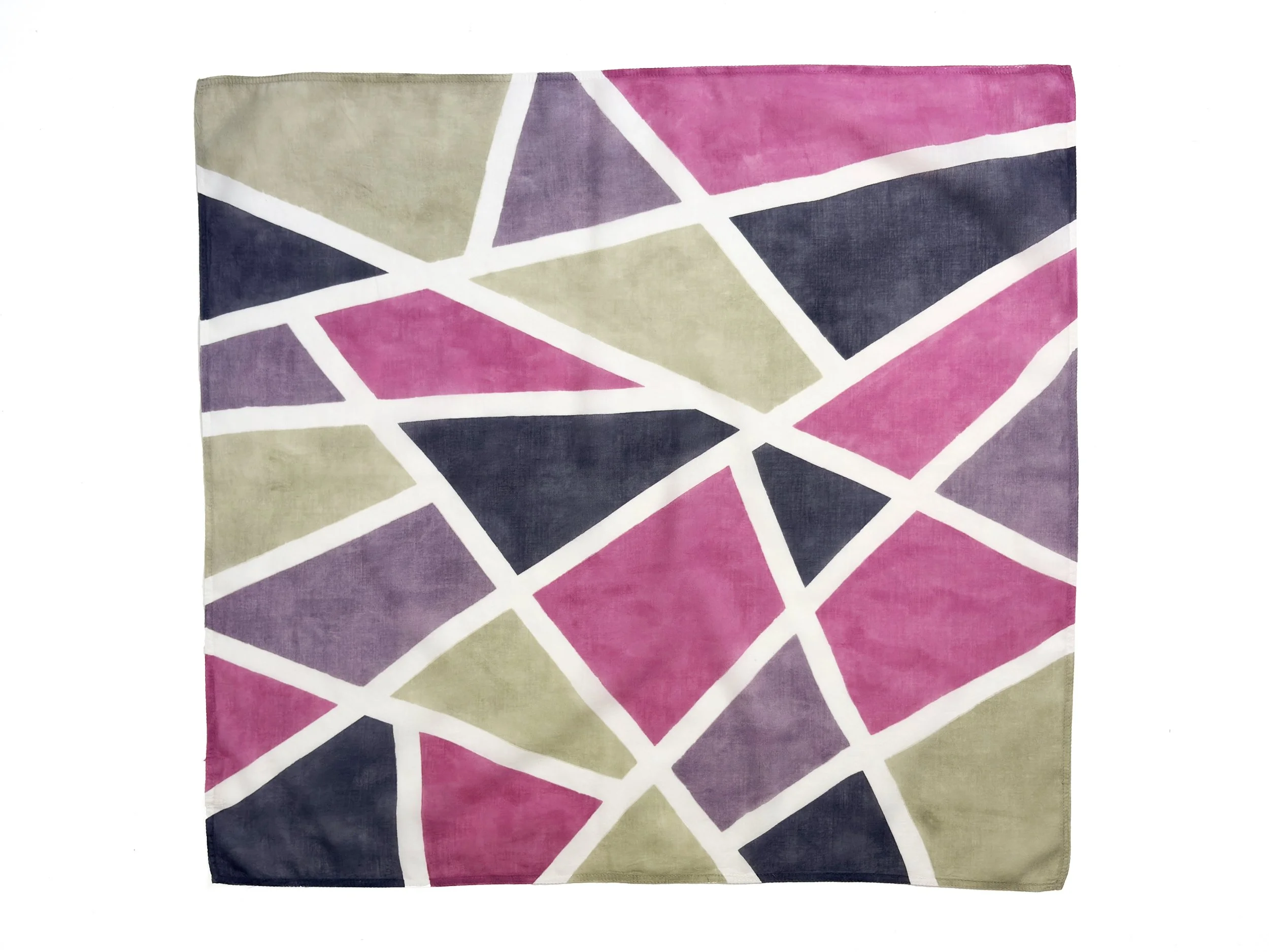 Geometric Plant Dyed Organic Cotton Bandana