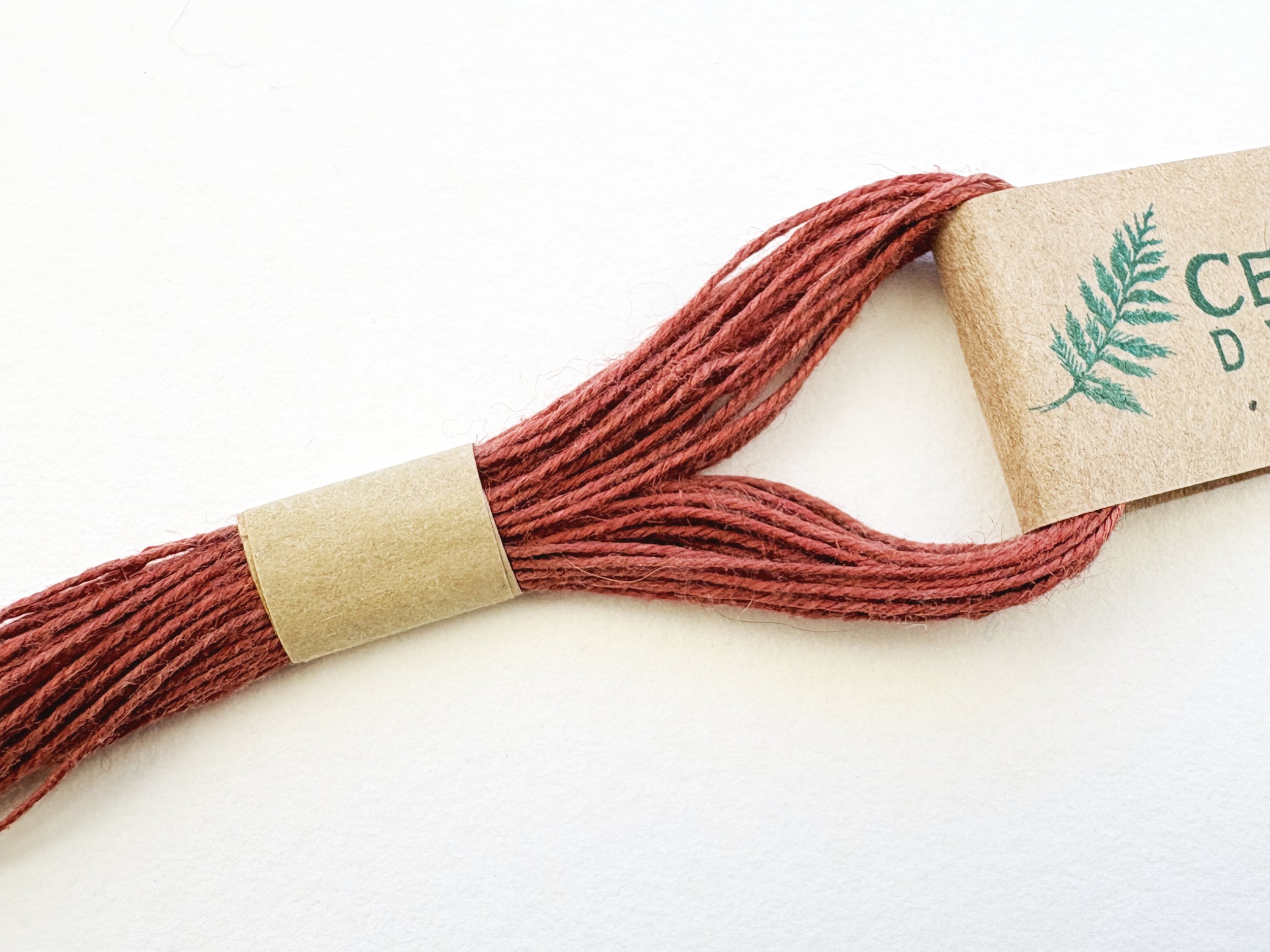 Red-Orange Plant Dyed Linen Thread