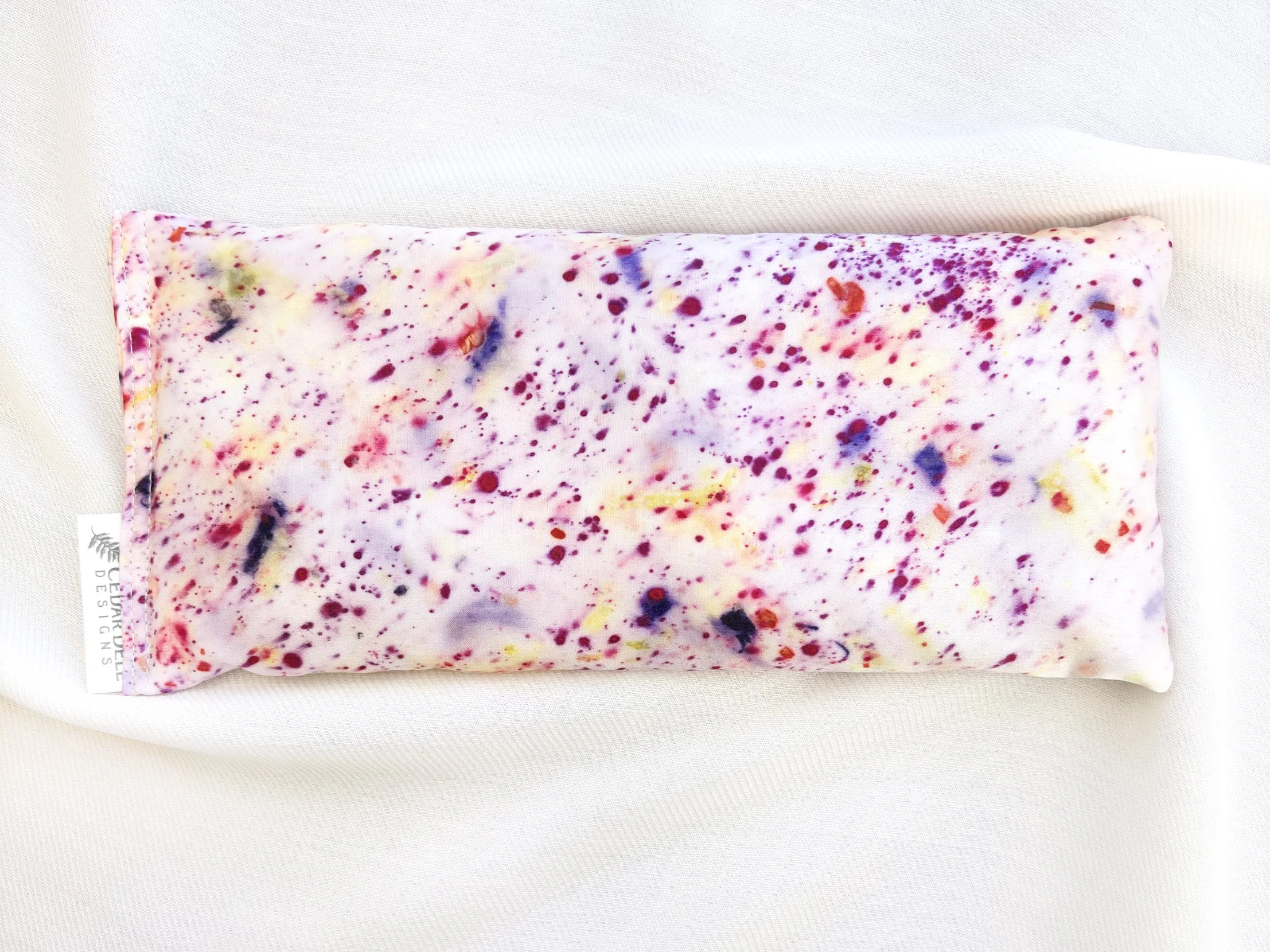 Naturally Dyed Silk Eye Pillow, Multicolor Speckles