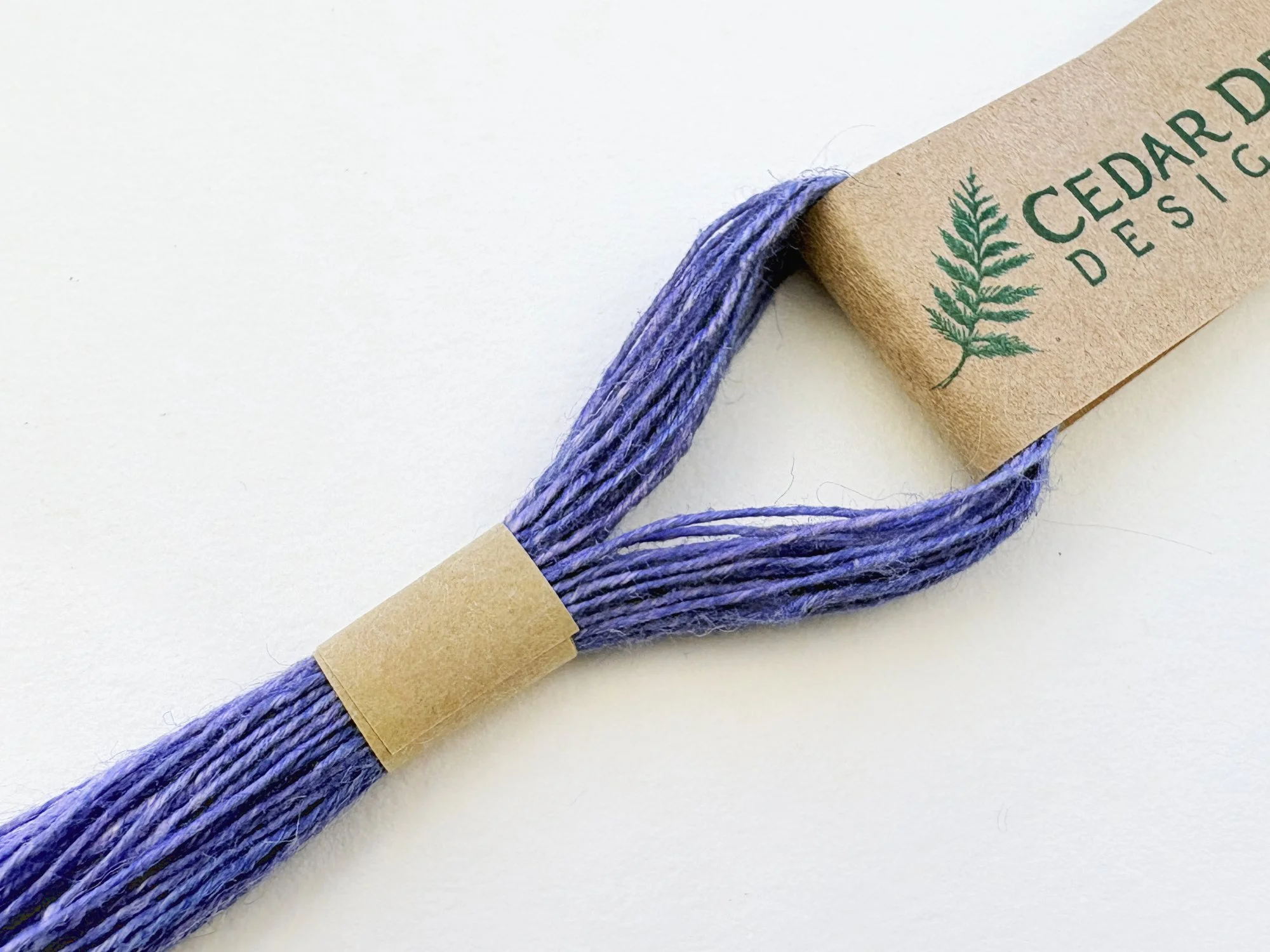 Naturally Dyed Purple Linen Thread