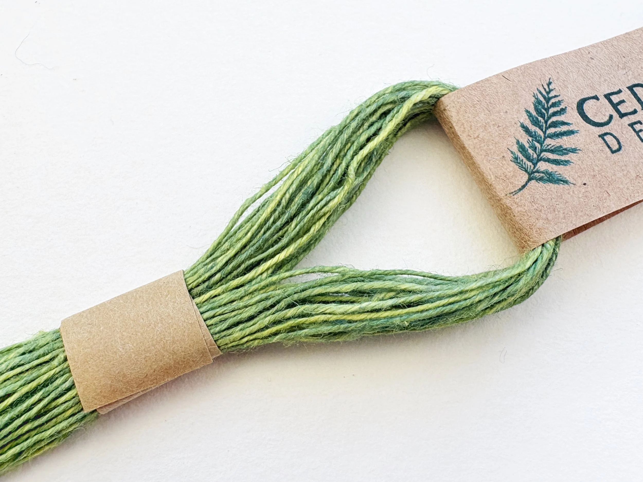 Green Plant Dyed Linen Thread