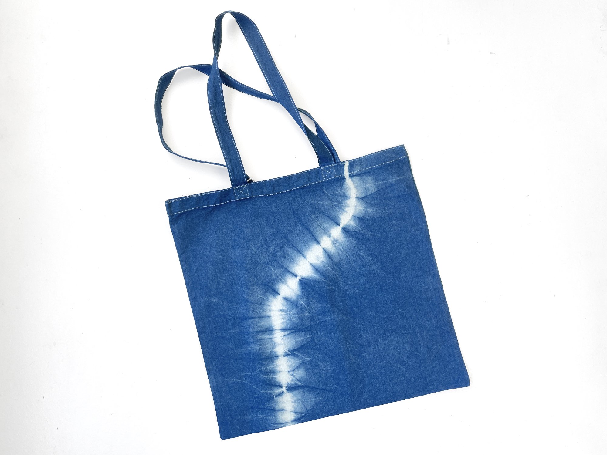 Blue and White Indigo Dyed Tote Bag