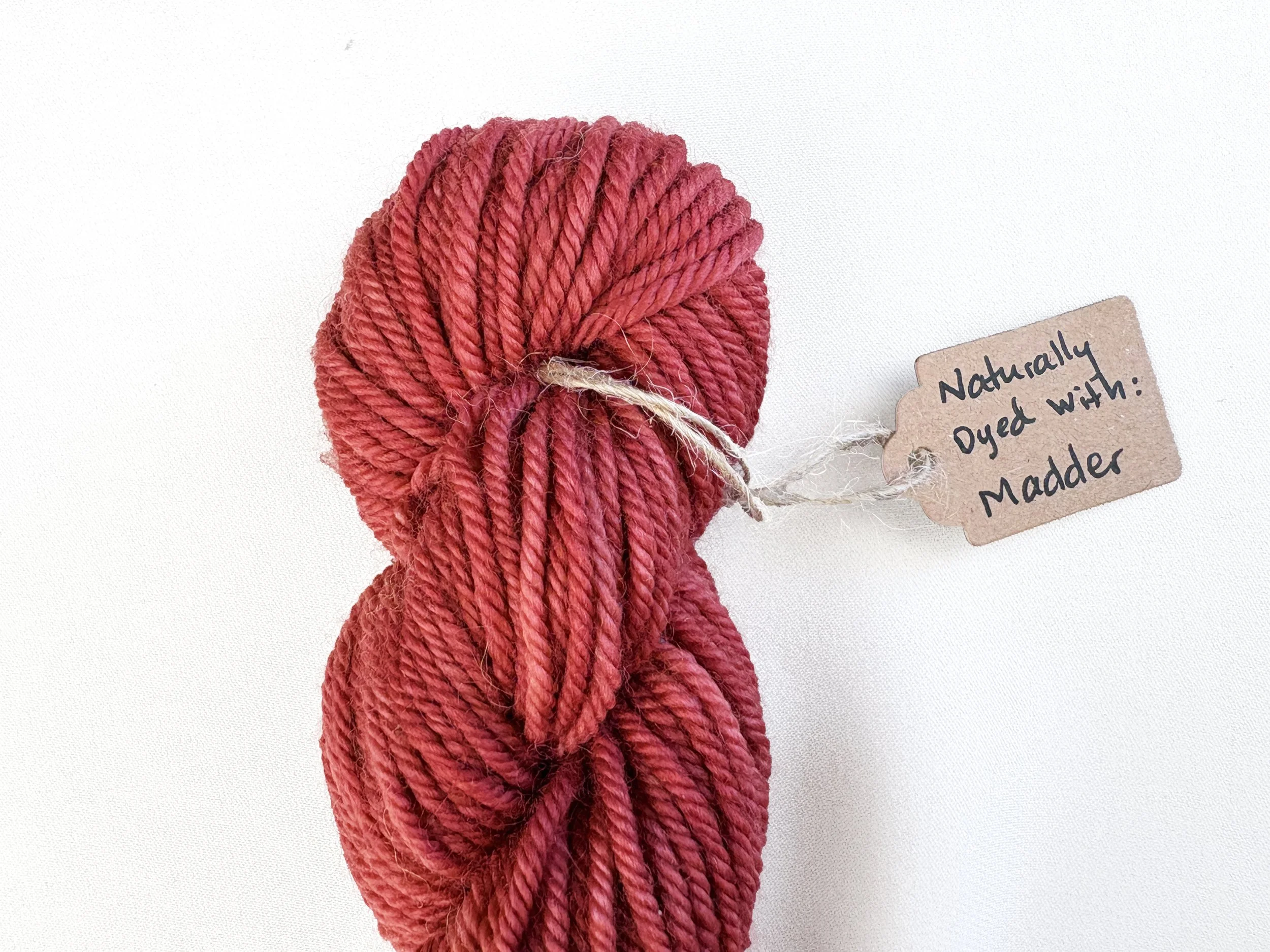 Tomato Red Wool Mini-Skein, Naturally Dyed