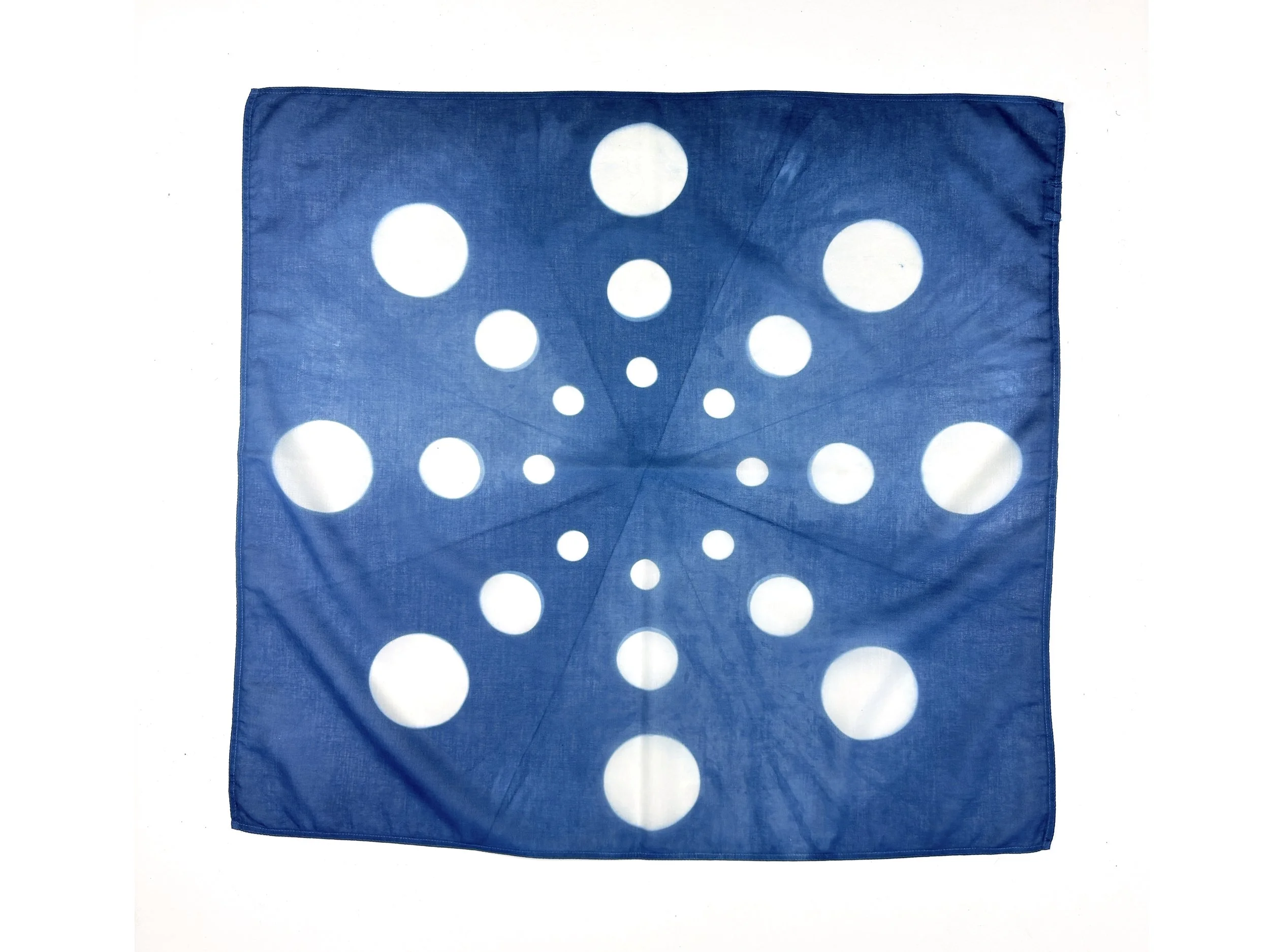 Blue and White Polka Dot Organic Cotton Bandana