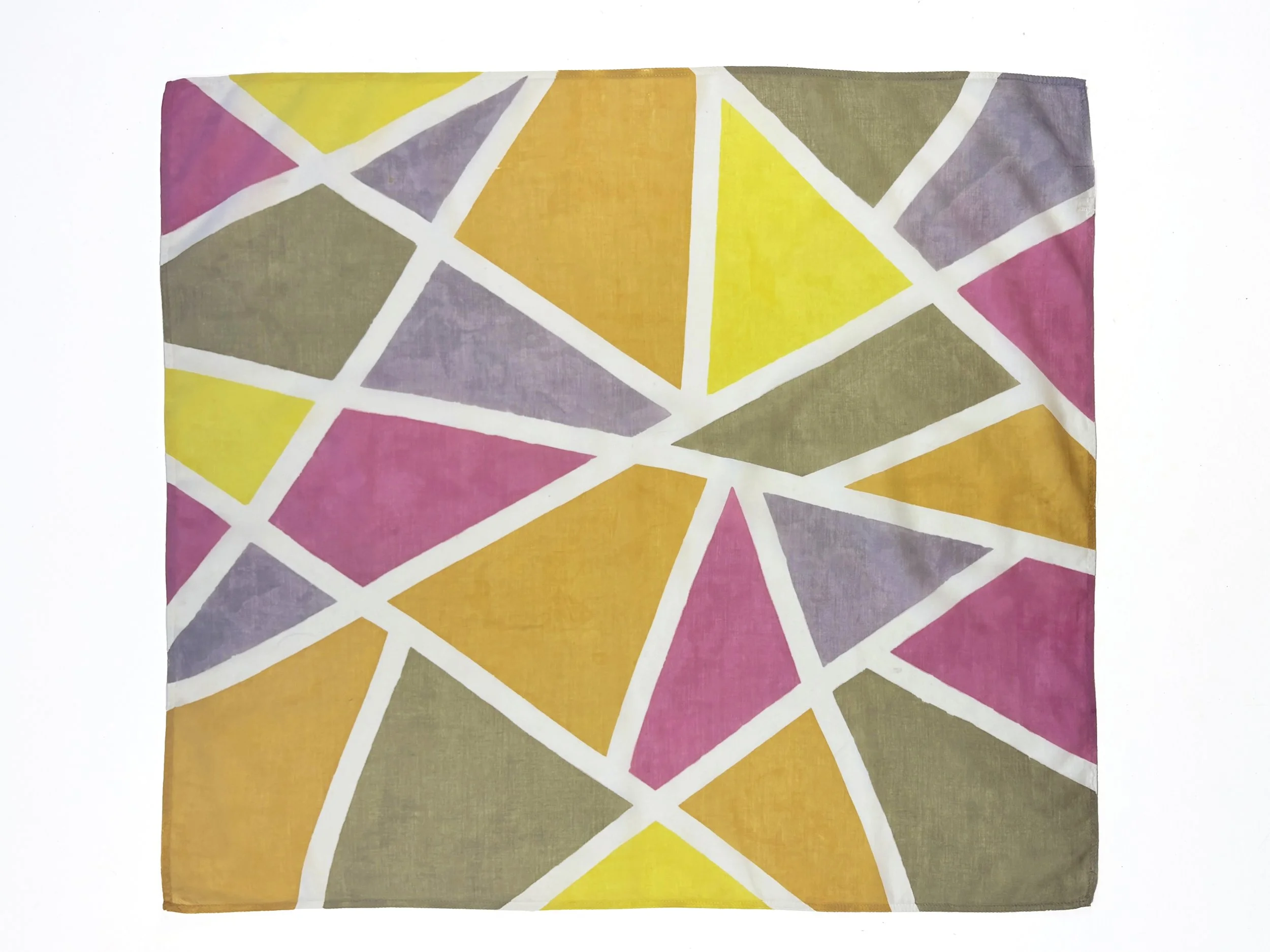 Geometric Plant Dyed Organic Cotton Bandana