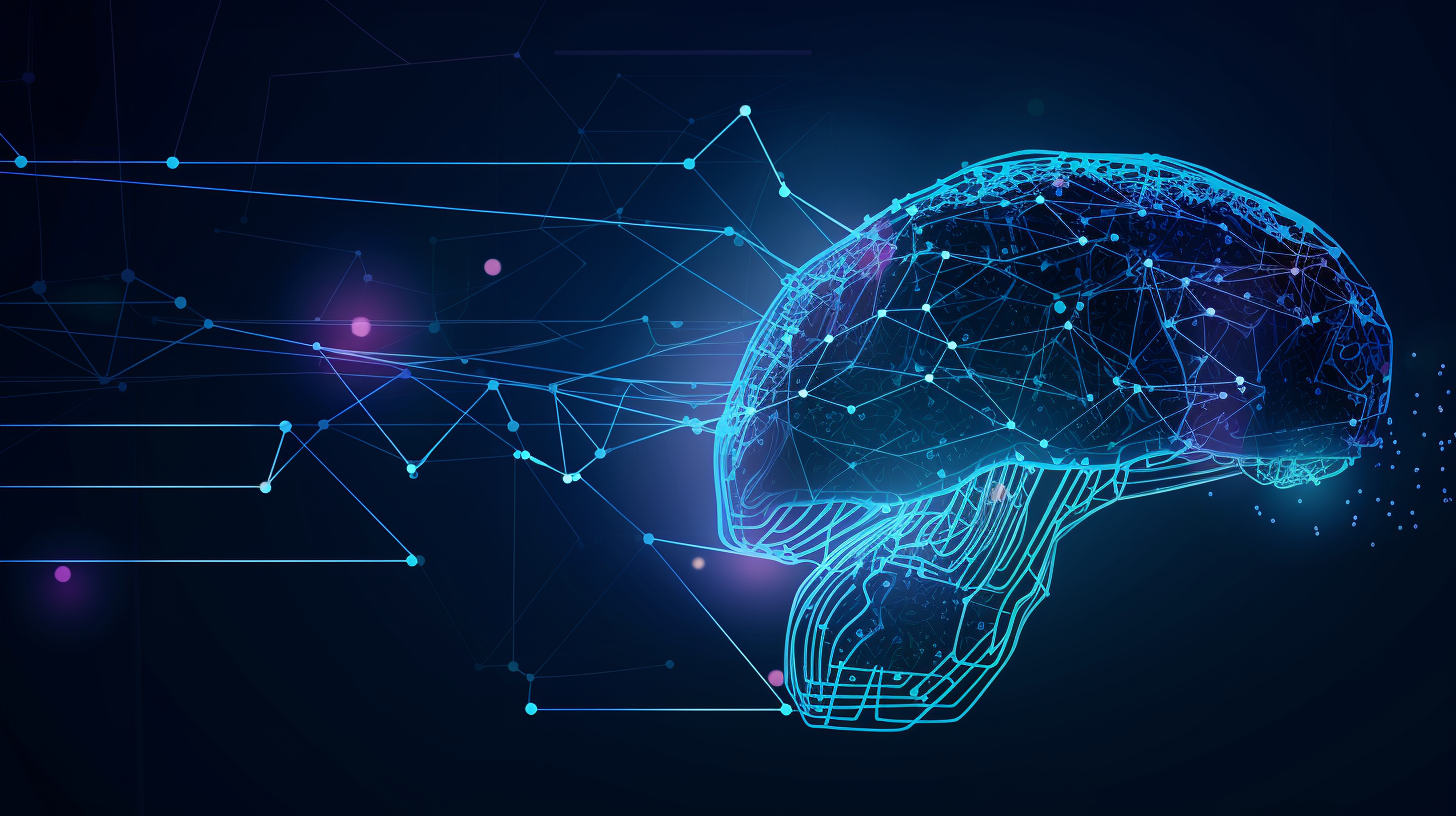 a cyber brain with lines connected to it