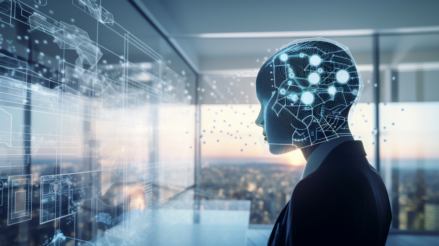 a AI looking at a digital screen