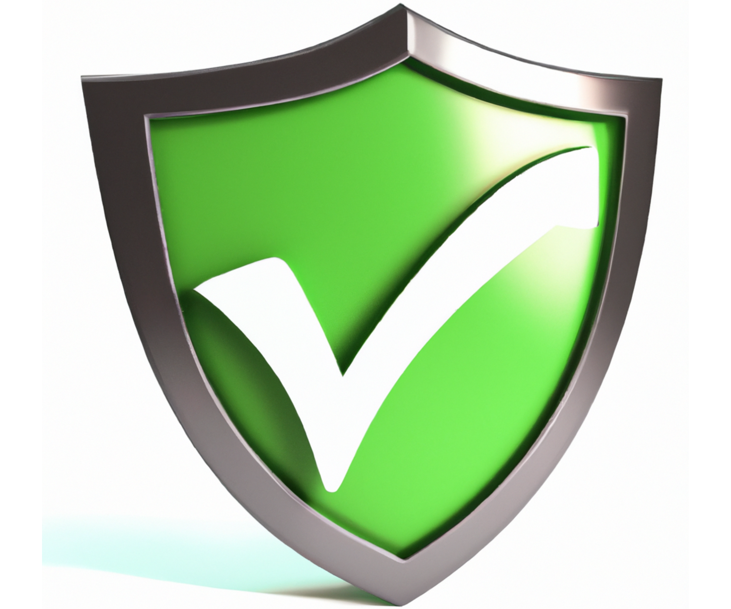 a green shield with a check mark in it