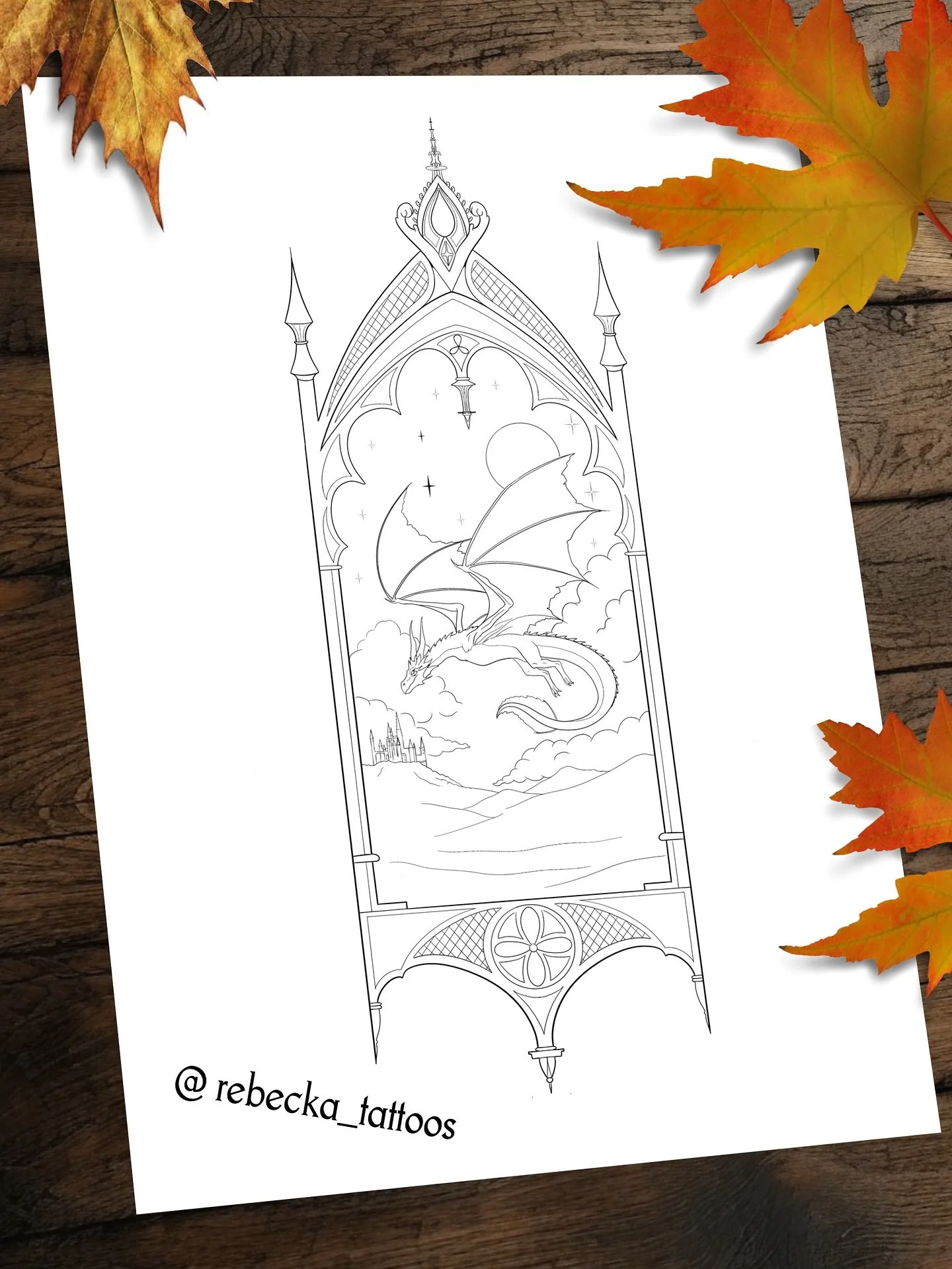 Gothic window flash
Can be colour or black and grey 
I think I&rsquo;ll draw more fantasy gothic windows 🤔
#gothic #manchester #manchestertattooartist #tattooartist #uktattooartist #darkart #blackwork #spooky #uk #manchestertattoostudio