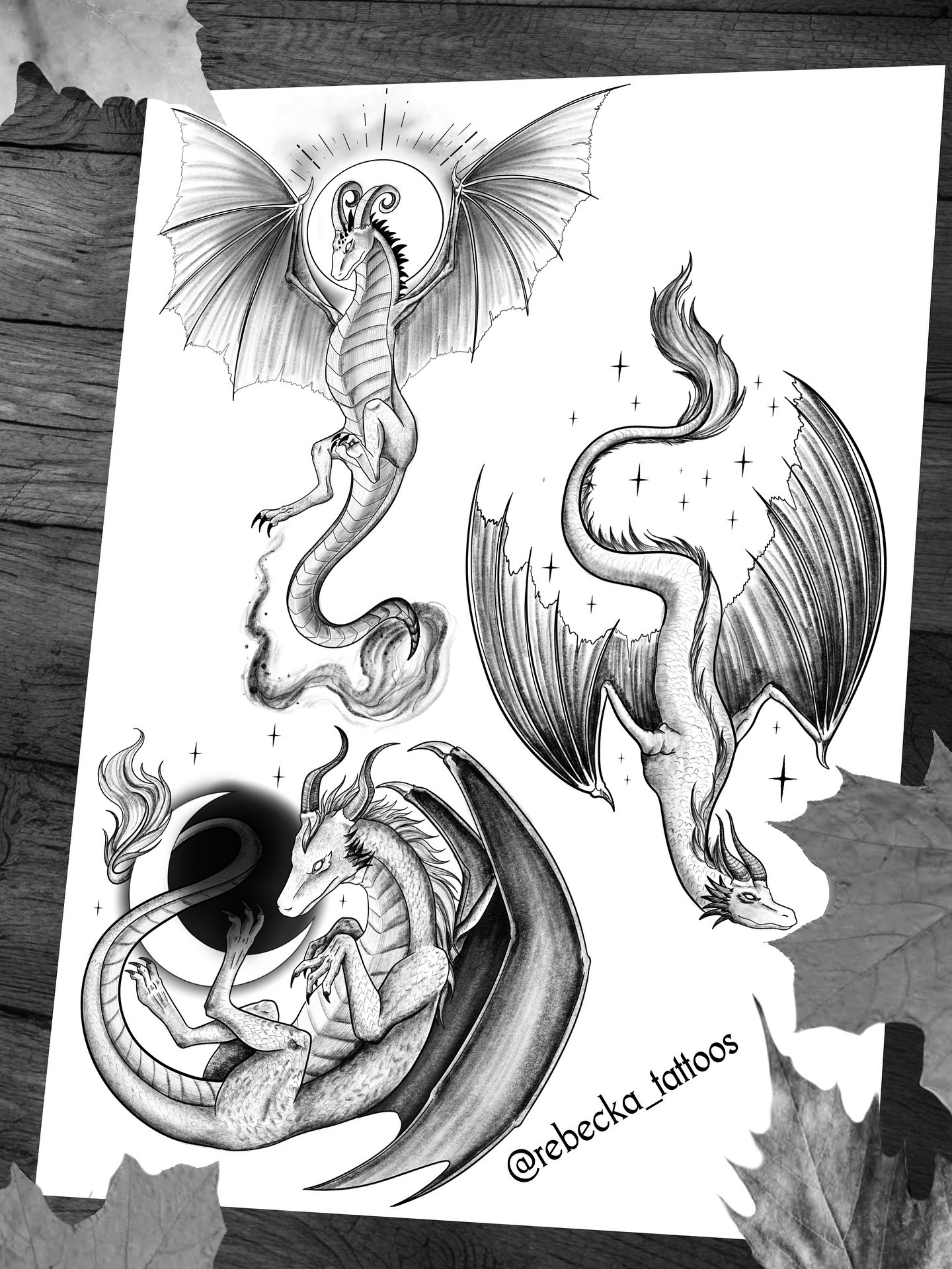 Celestial dragons flash sheet.
Black and grey or colour.
#dragon #tattoo #tattooartist #manchester #uk #uktattooartist #dragontattoo 
@the.coven.tattoo.mcr