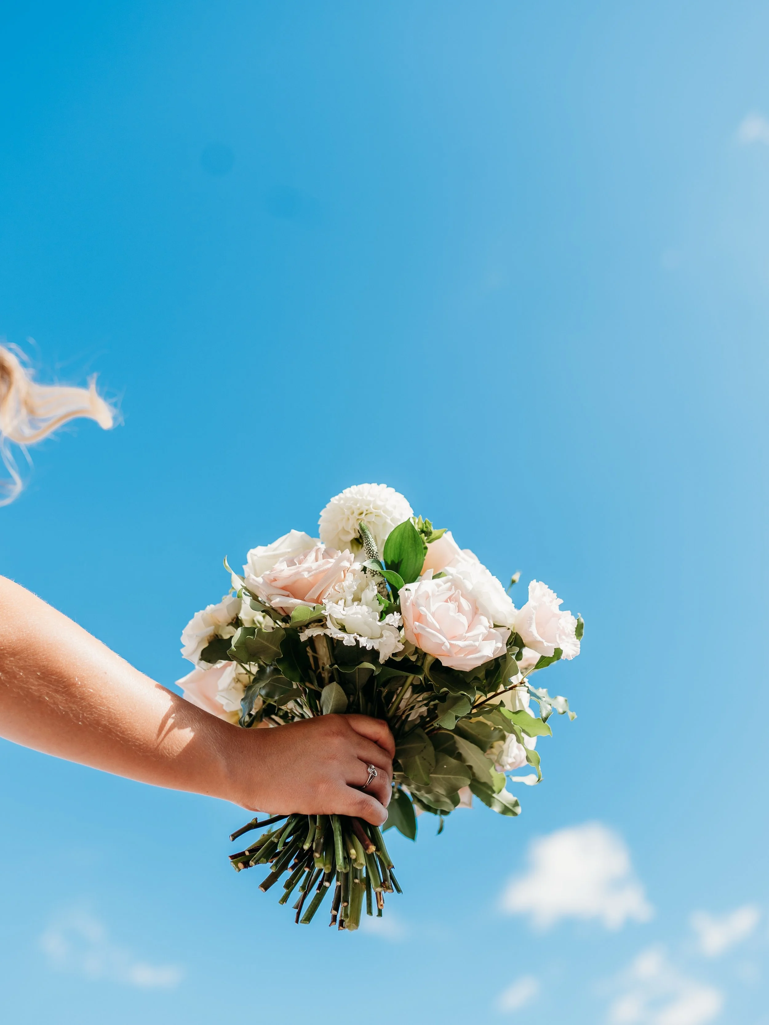 This is what happens when the sky is so perfect on your wedding day that you come outside every 10 minutes ☁️☀️

A bright blue Boston wedding day at the Long Wharf Marriott &hearts;️

Dream Team: 
Photography: @alittleheartphoto 
Venue: @marriottlong