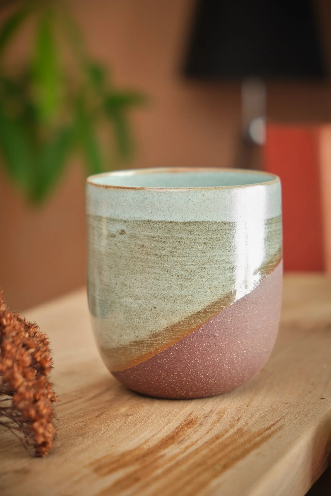 Tasse à thé / Gobelet : Terre Rouge émail Vert