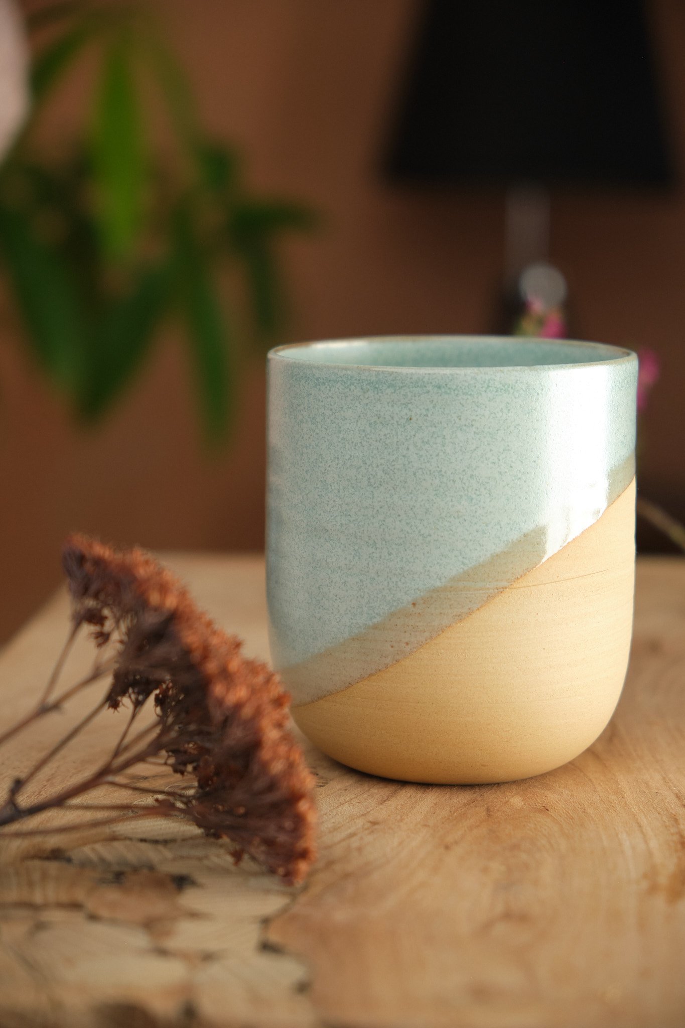 Tasse à thé / Gobelet : Terre Sable émail Vert