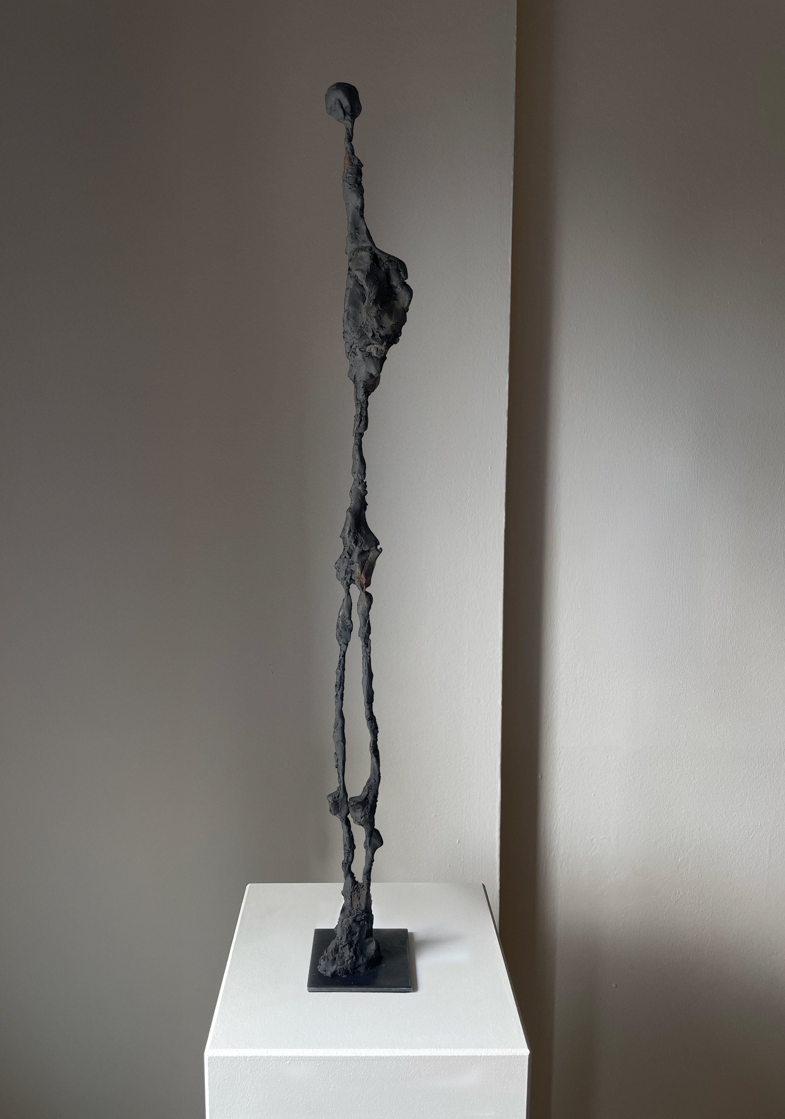 clay, sand and oil on steel/ 48cm x 8cm x 8cm