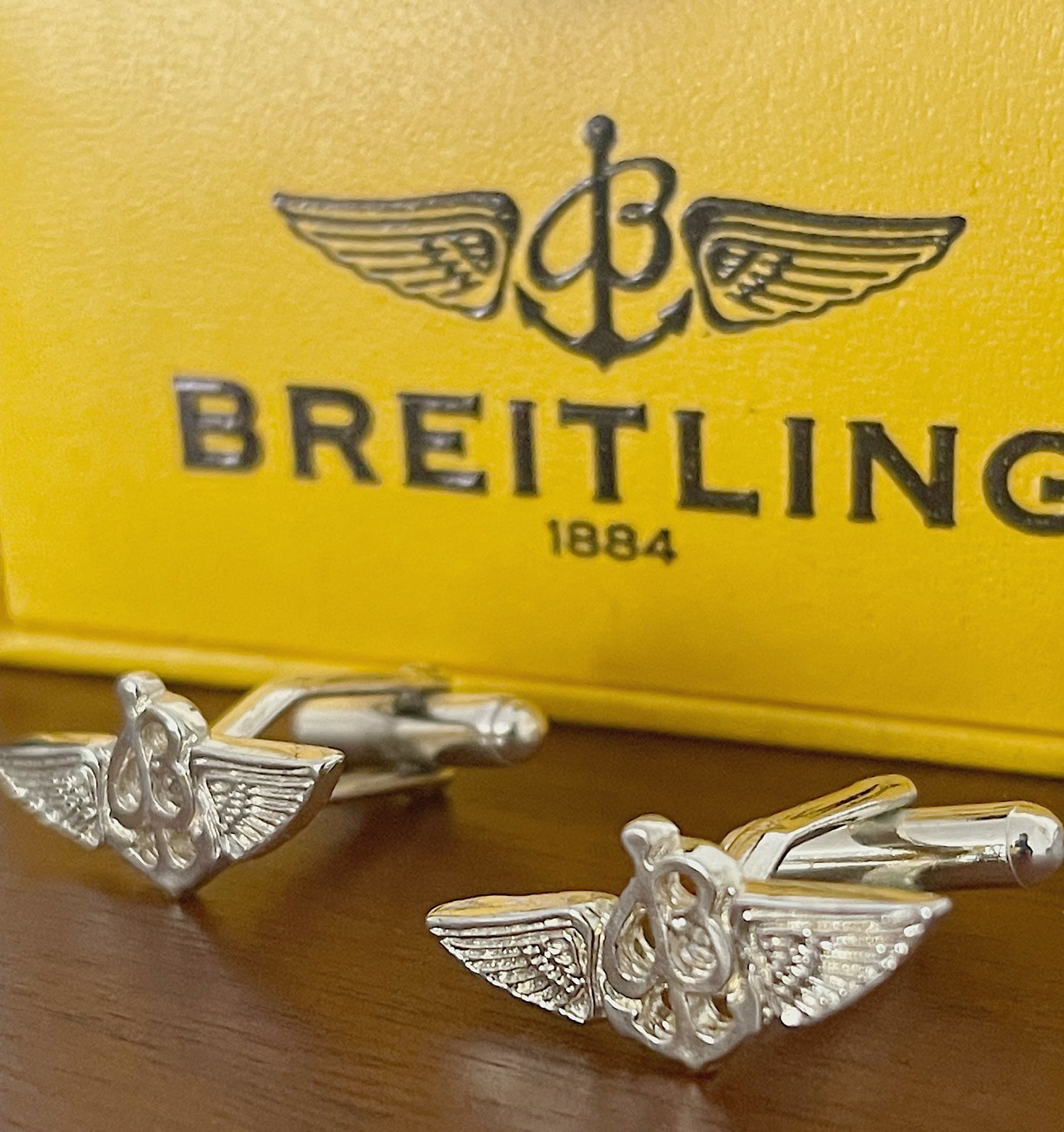 Breitling Silver Plated Cufflinks — David Vaucher - Hopelessly