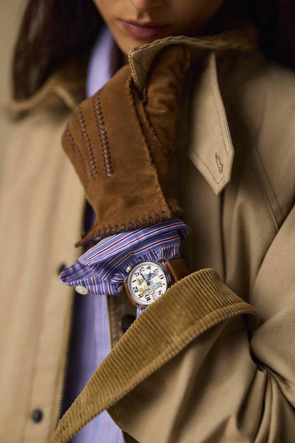 Ralph and Ricky Bear watch on a woman