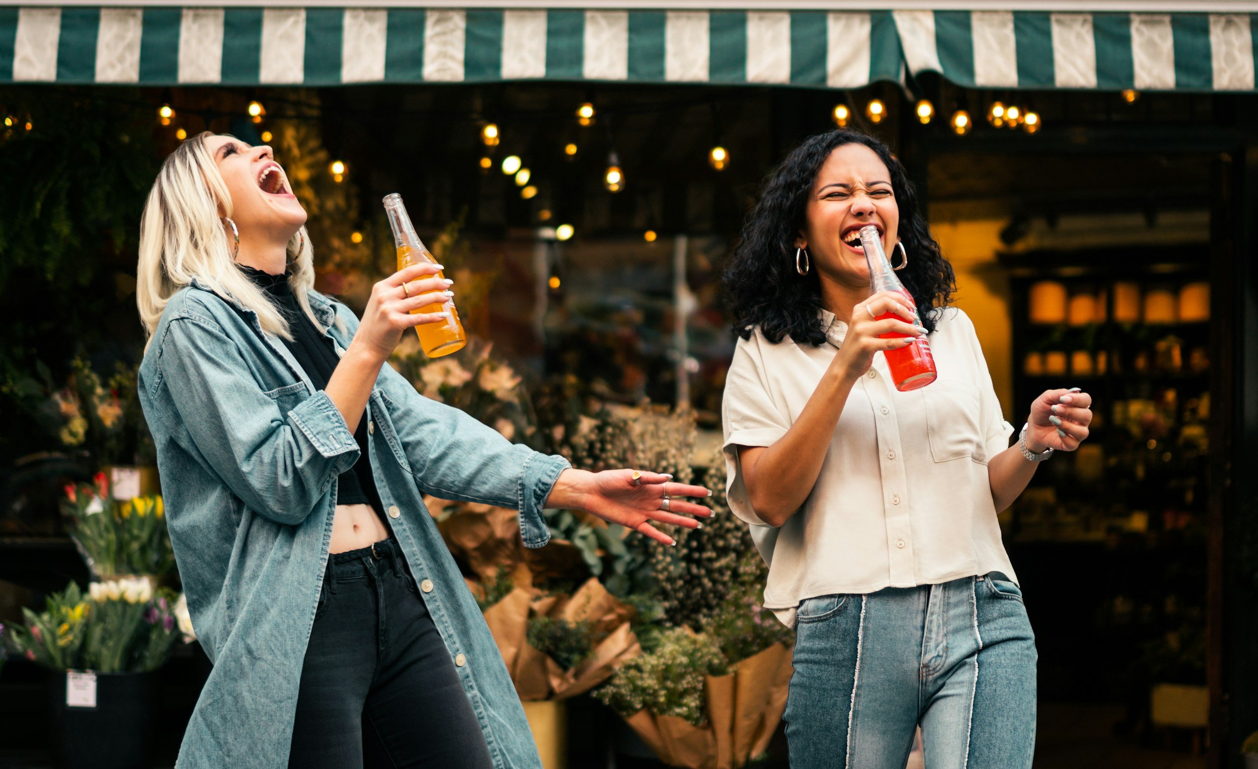 Two women on a date in London